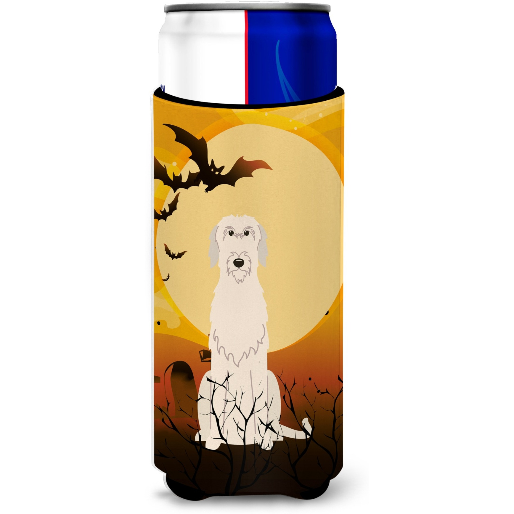 &quotCaroline's Treasures BB4331MUK Halloween Irish Wolfhound Michelob Ultra Hugger for Slim Cans, Multicolor"