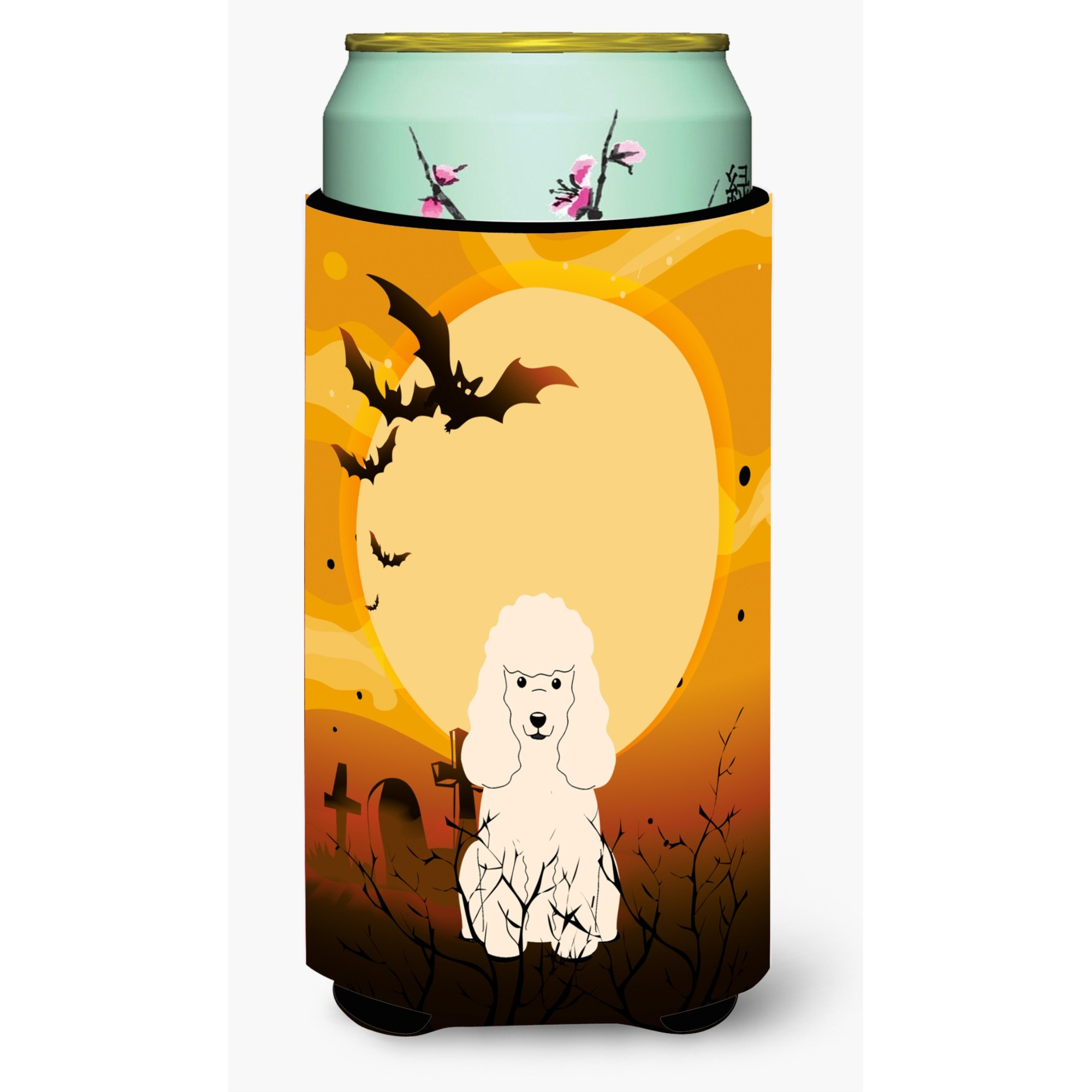 &quotCaroline's Treasures Halloween Poodle White Tall Boy Beverage Insulator Hugger BB4336TBC, Multicolor"