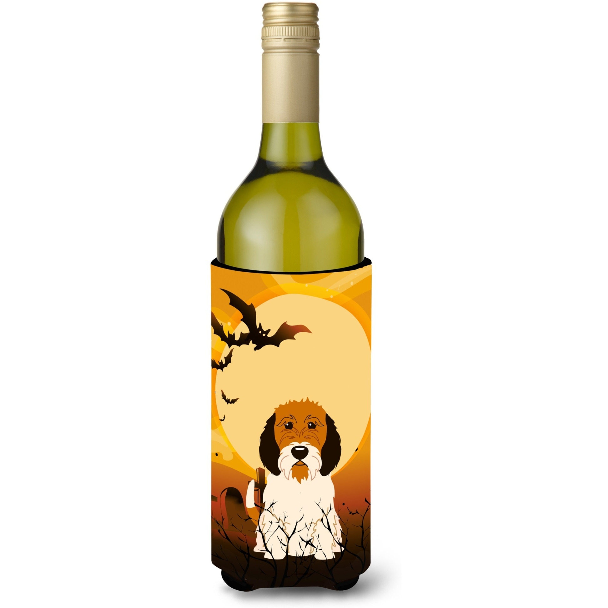 &quotCaroline's Treasures BB4345LITERK Halloween Petit Basset Griffon Veenden Wine Bottle Beverage Insulator Hugger, 750ml, Multicolor"