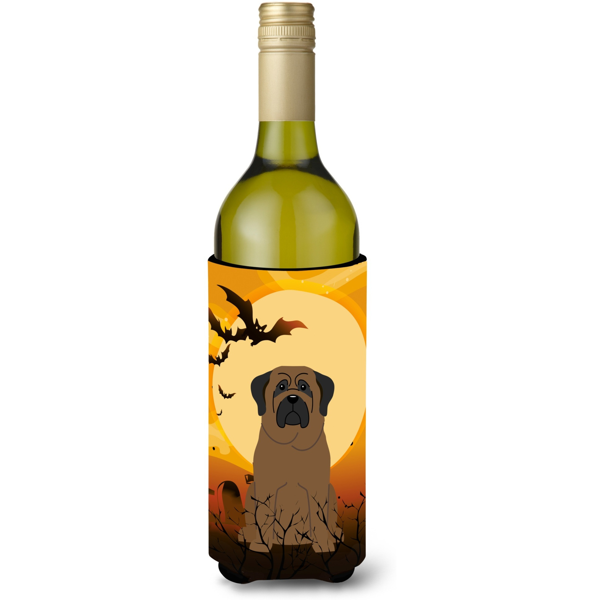 &quotCaroline's Treasures BB4350LITERK Halloween Bullmastiff Wine Bottle Beverage Insulator Hugger, 750ml, Multicolor"