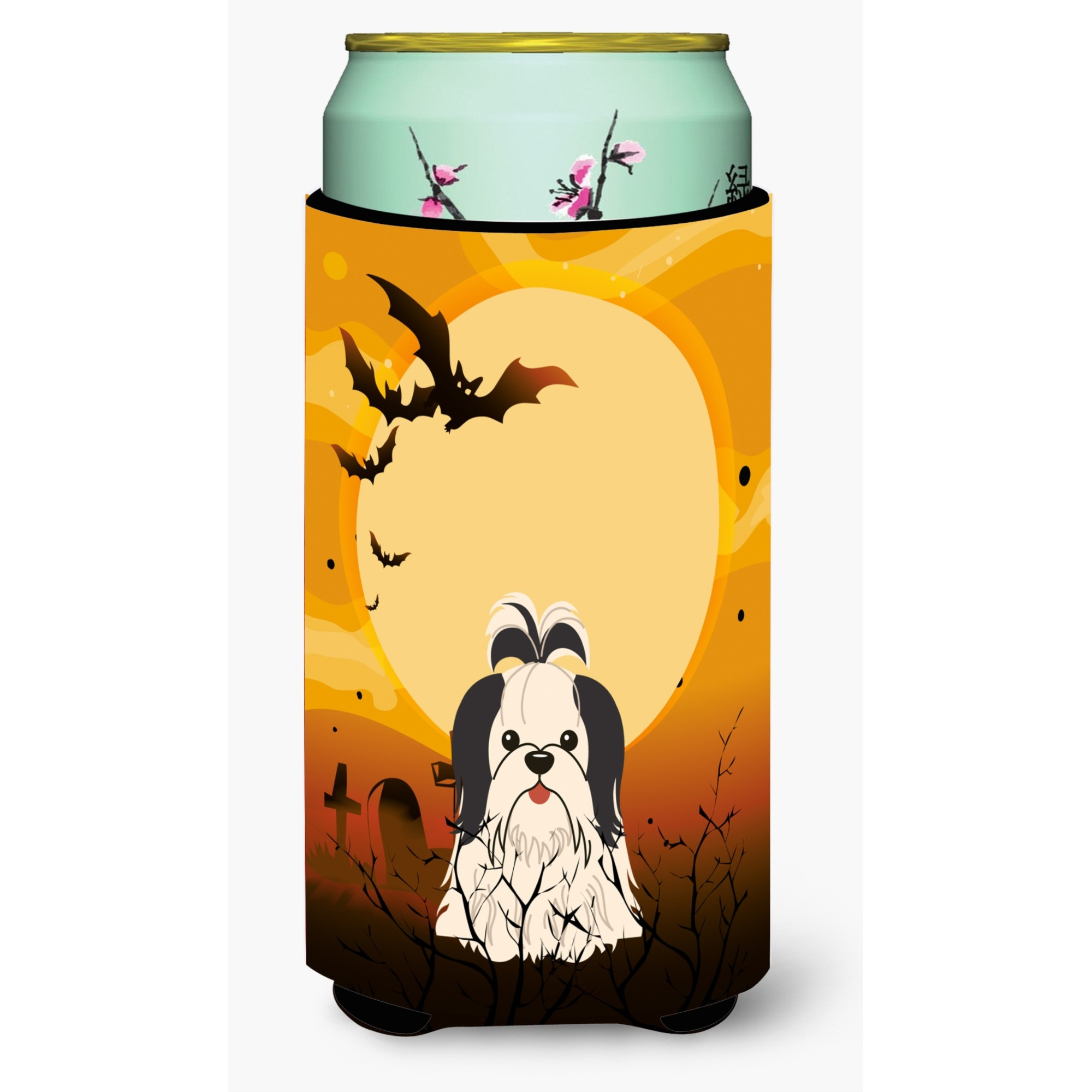 &quotCaroline's Treasures Halloween Shih Tzu black White Tall Boy Beverage Insulator Hugger BB4354TBC, Multicolor"
