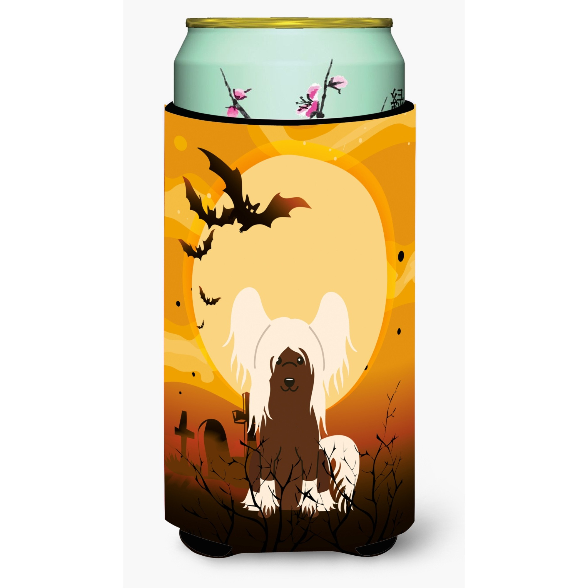 &quotCaroline's Treasures Halloween Chinese Crested Cream Tall Boy Beverage Insulator Hugger BB4379TBC, Multicolor"