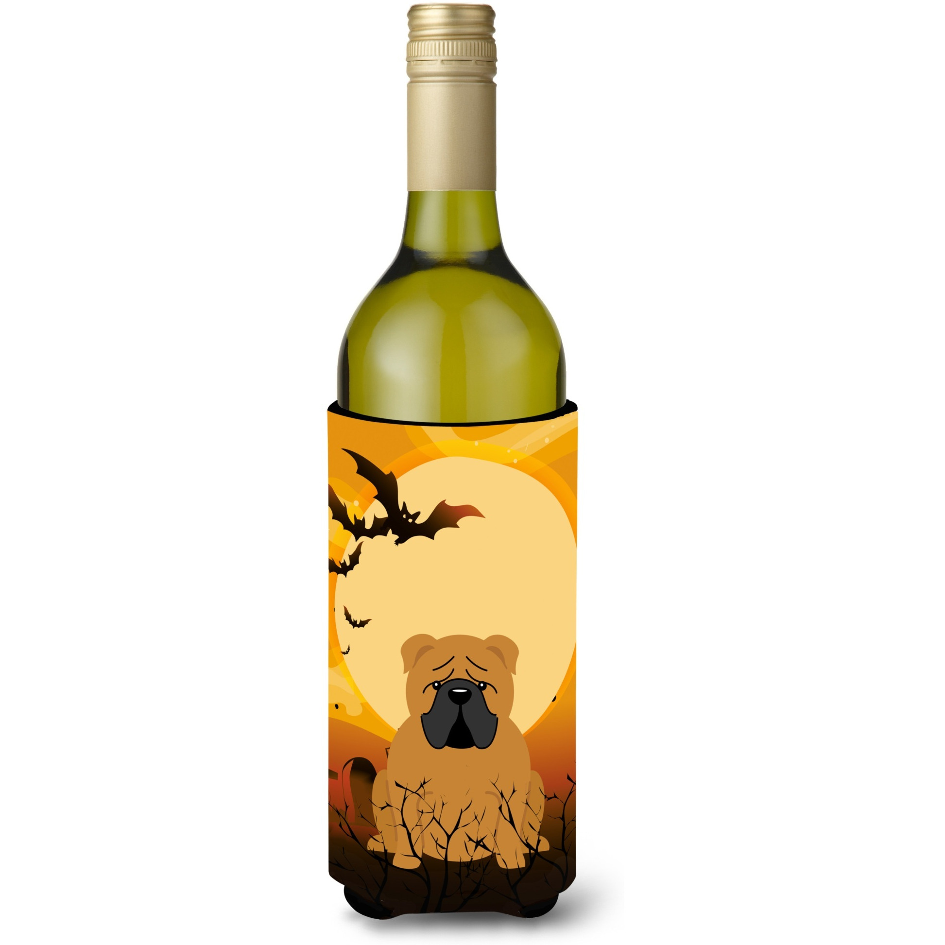 &quotCaroline's Treasures BB4388LITERK Halloween English Bulldog Red Wine Bottle Beverage Insulator Hugger, 750ml, Multicolor"