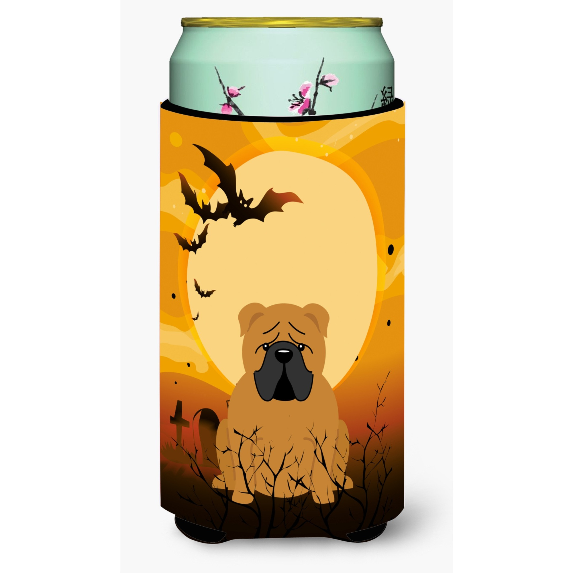&quotCaroline's Treasures Halloween English Bulldog Red Tall Boy Beverage Insulator Hugger BB4388TBC, Multicolor"