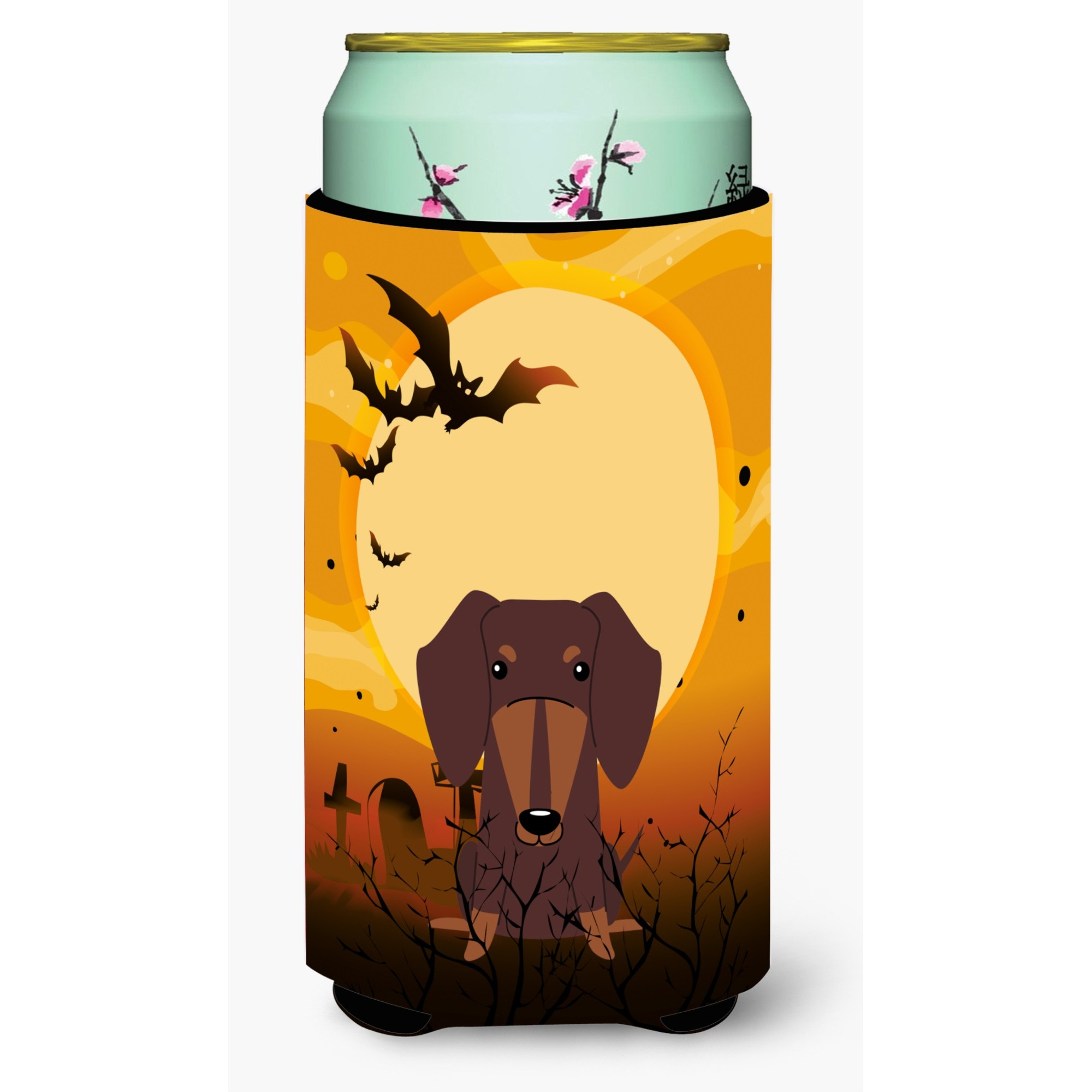 &quotCaroline's Treasures Halloween Dachshund Chocolate Tall Boy Beverage Insulator Hugger BB4397TBC, Multicolor"