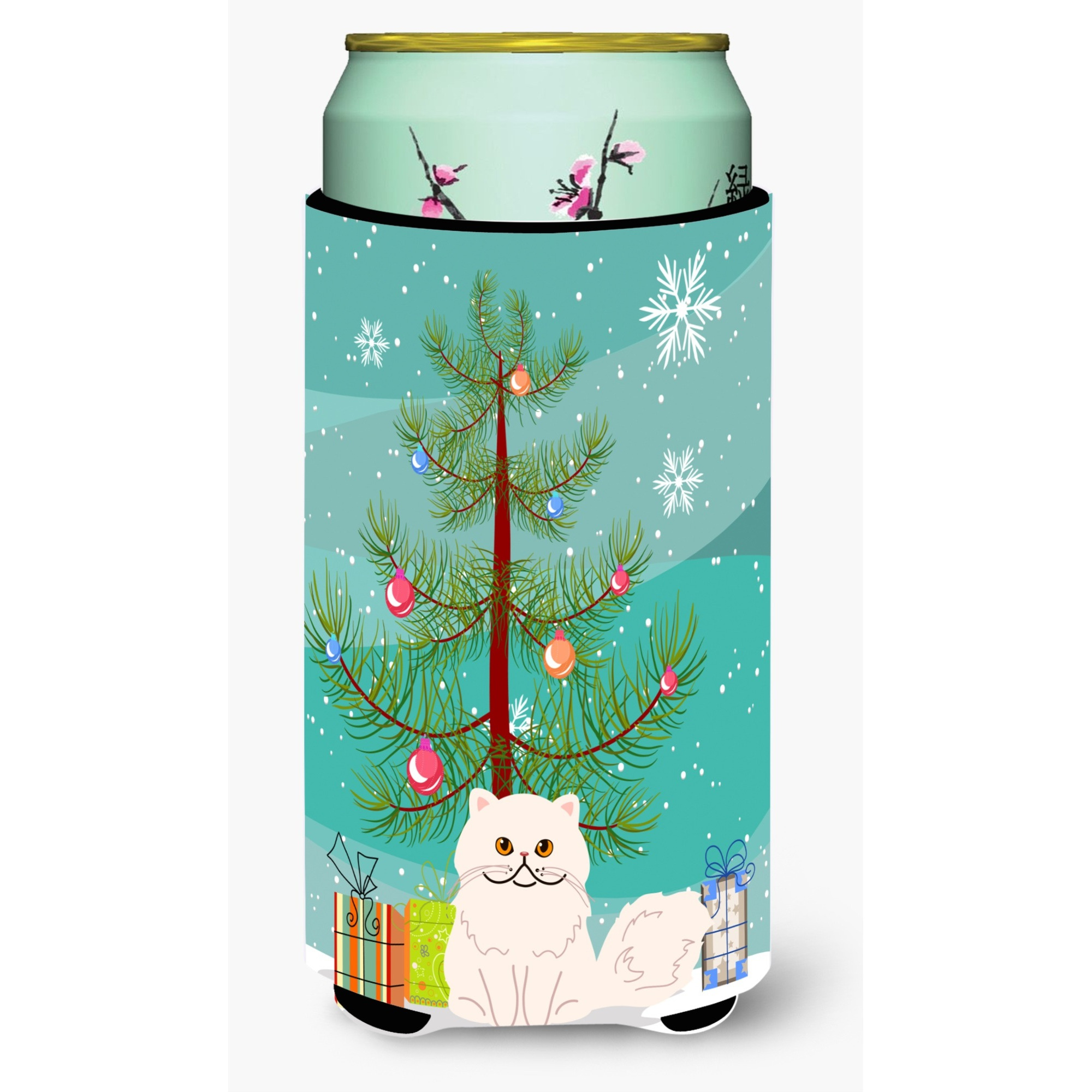 &quotCaroline's Treasures Persian Cat Merry Christmas Tree Tall Boy Beverage Insulator Hugger, Multicolor"