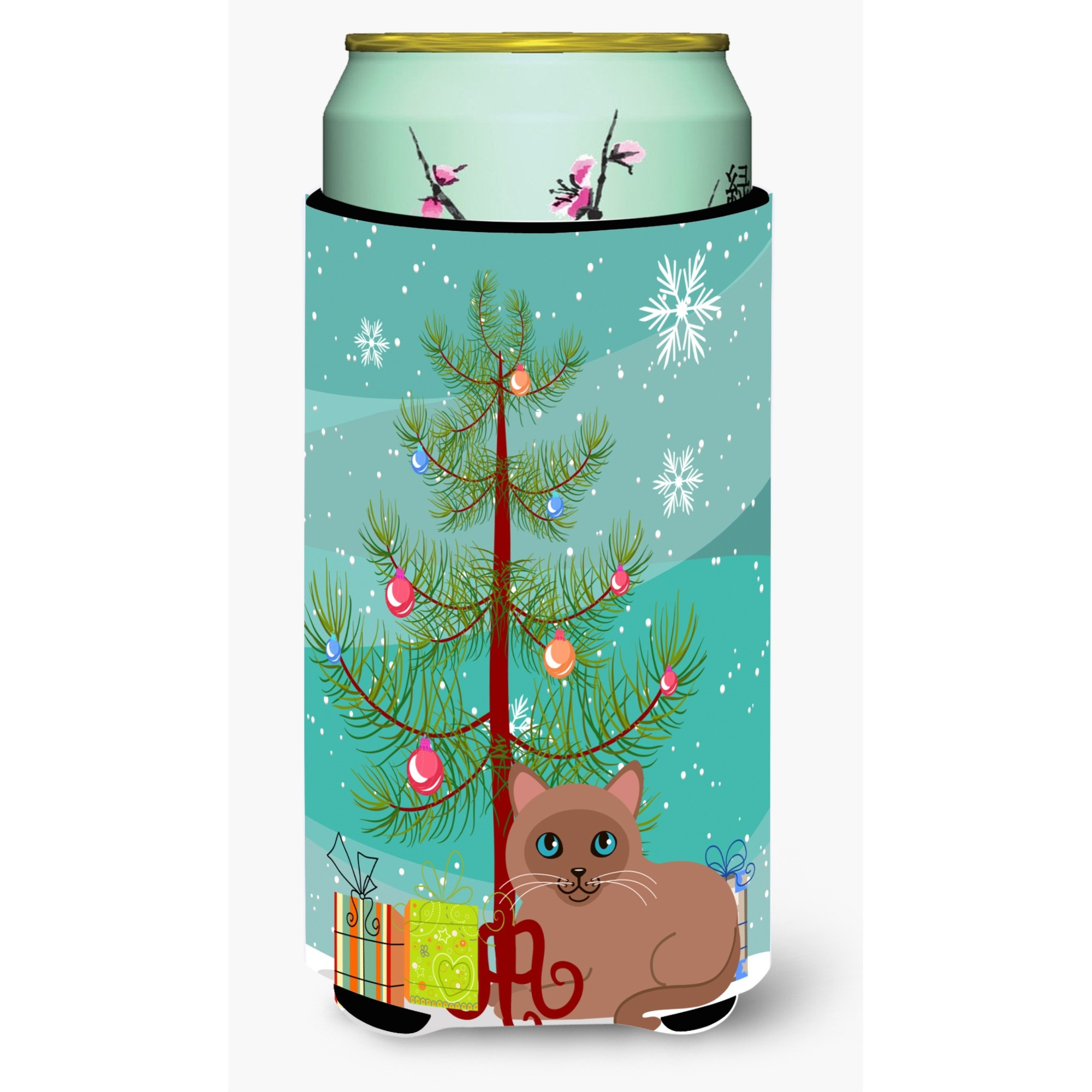 &quotCaroline's Treasures Tonkinese Cat Merry Christmas Tree Tall Boy Beverage Insulator Hugger, Multicolor"