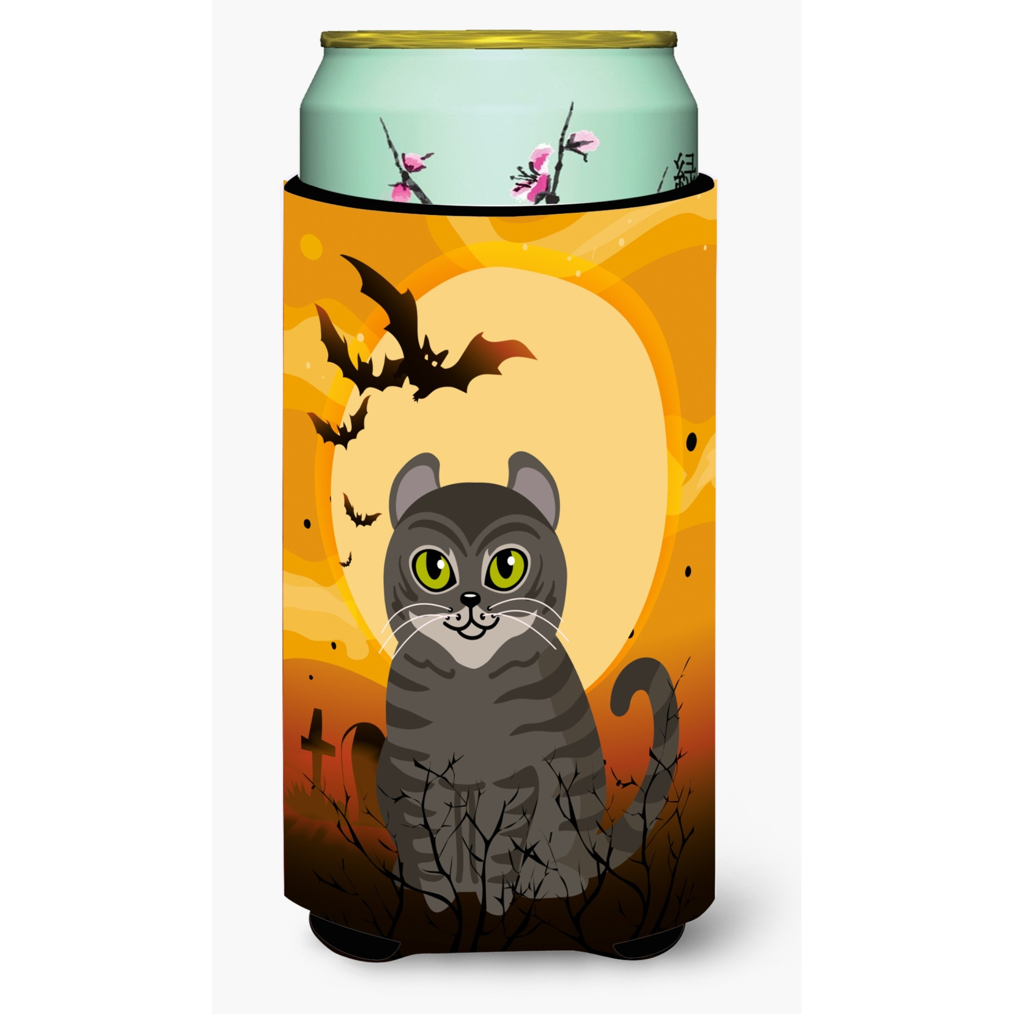 &quotCaroline's Treasures Halloween American Curl Cat Tall Boy Beverage Insulator Hugger, Multicolor"