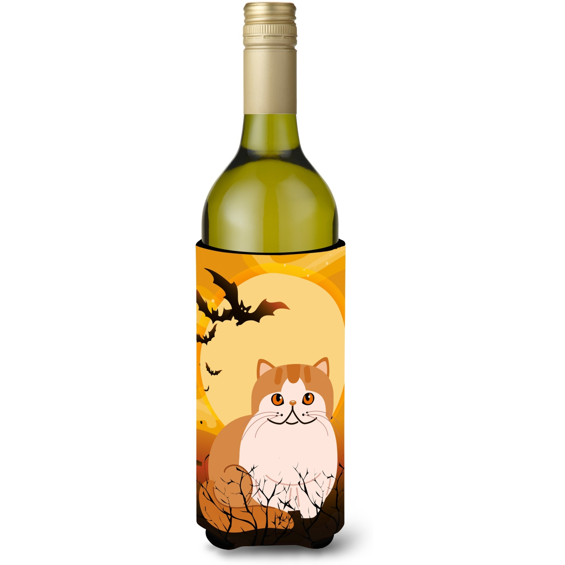 &quotCaroline's Treasures Halloween Exotic Shorthair Cat Wine Bottle Beverage Insulator Hugger, 750 ml, Multicolor"