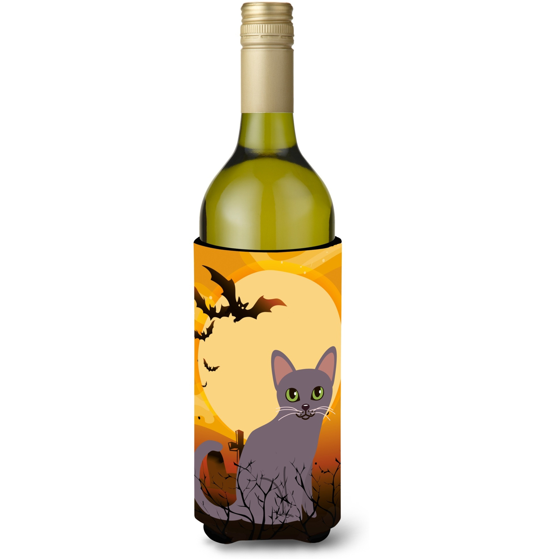 &quotCaroline's Treasures Halloween Korat Cat Wine Bottle Beverage Insulator Hugger, 750 ml, Multicolor"