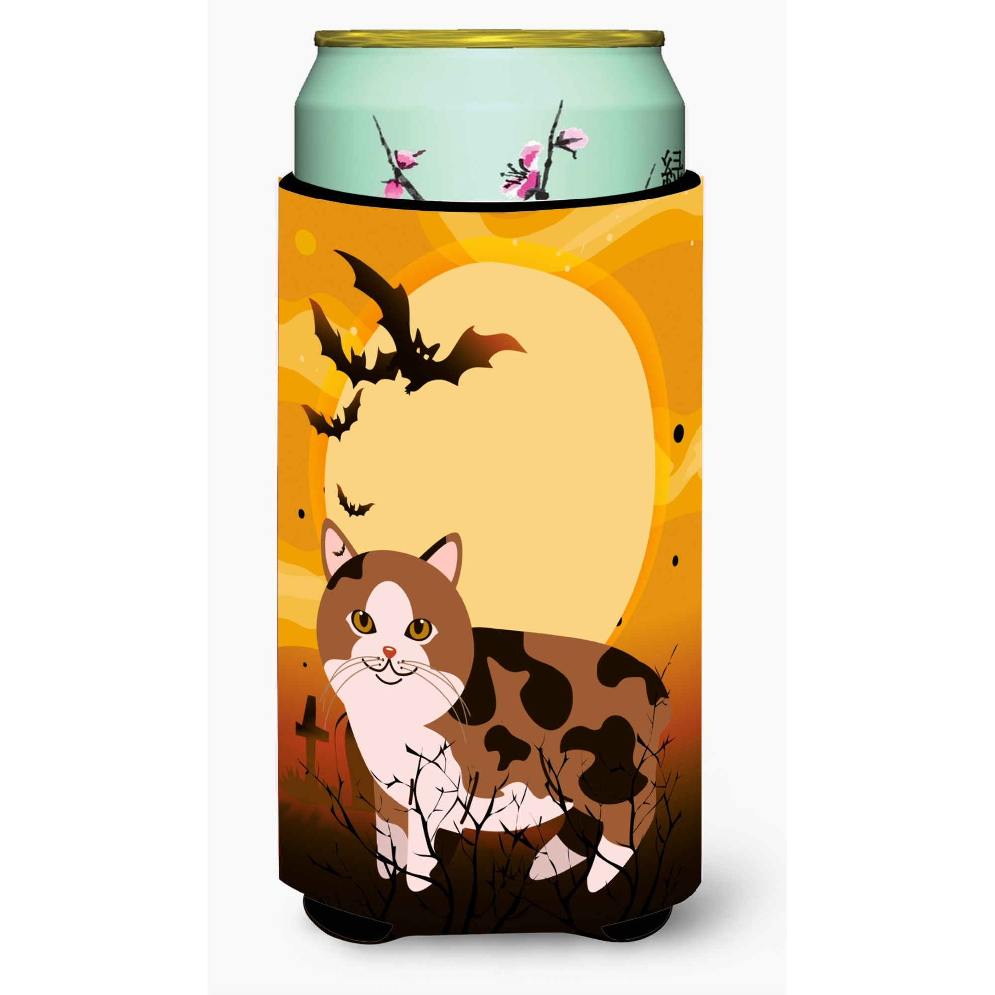 &quotCaroline's Treasures Halloween Manx Cat Tall Boy Beverage Insulator Hugger, Multicolor"