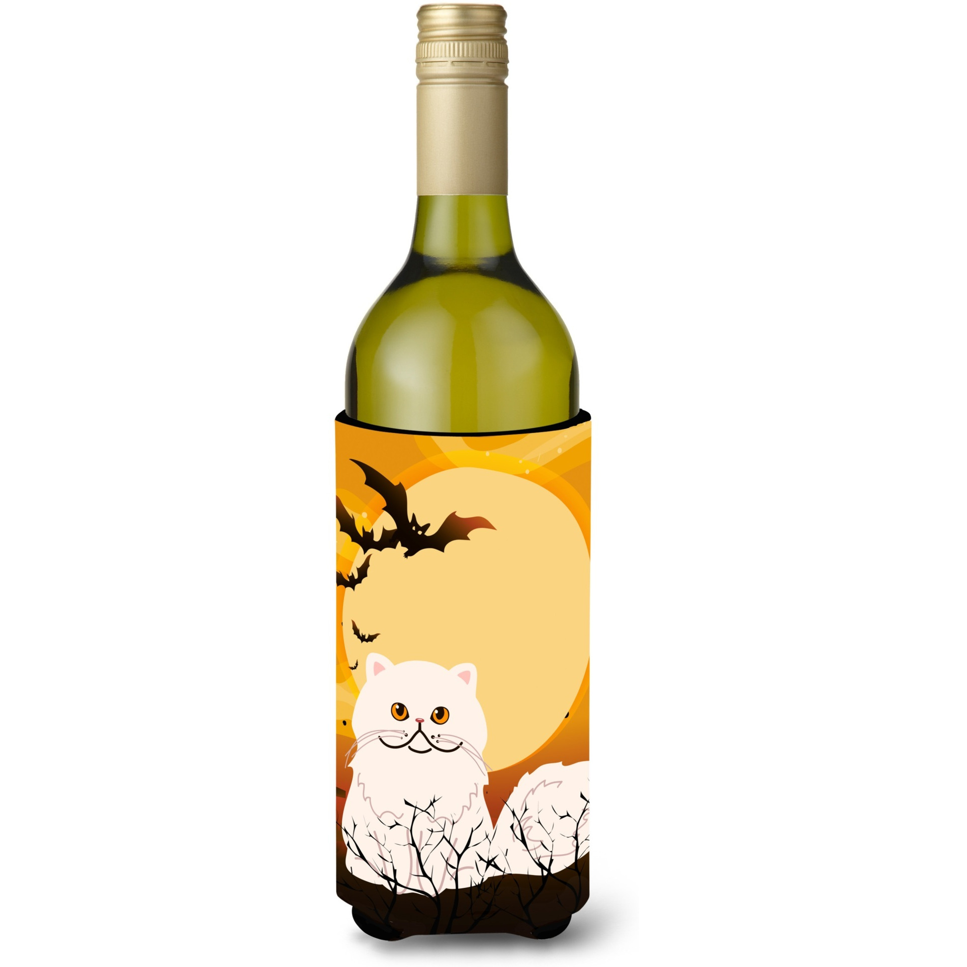 &quotCaroline's Treasures Halloween Persian Cat Wine Bottle Beverage Insulator Hugger, 750 ml, Multicolor"