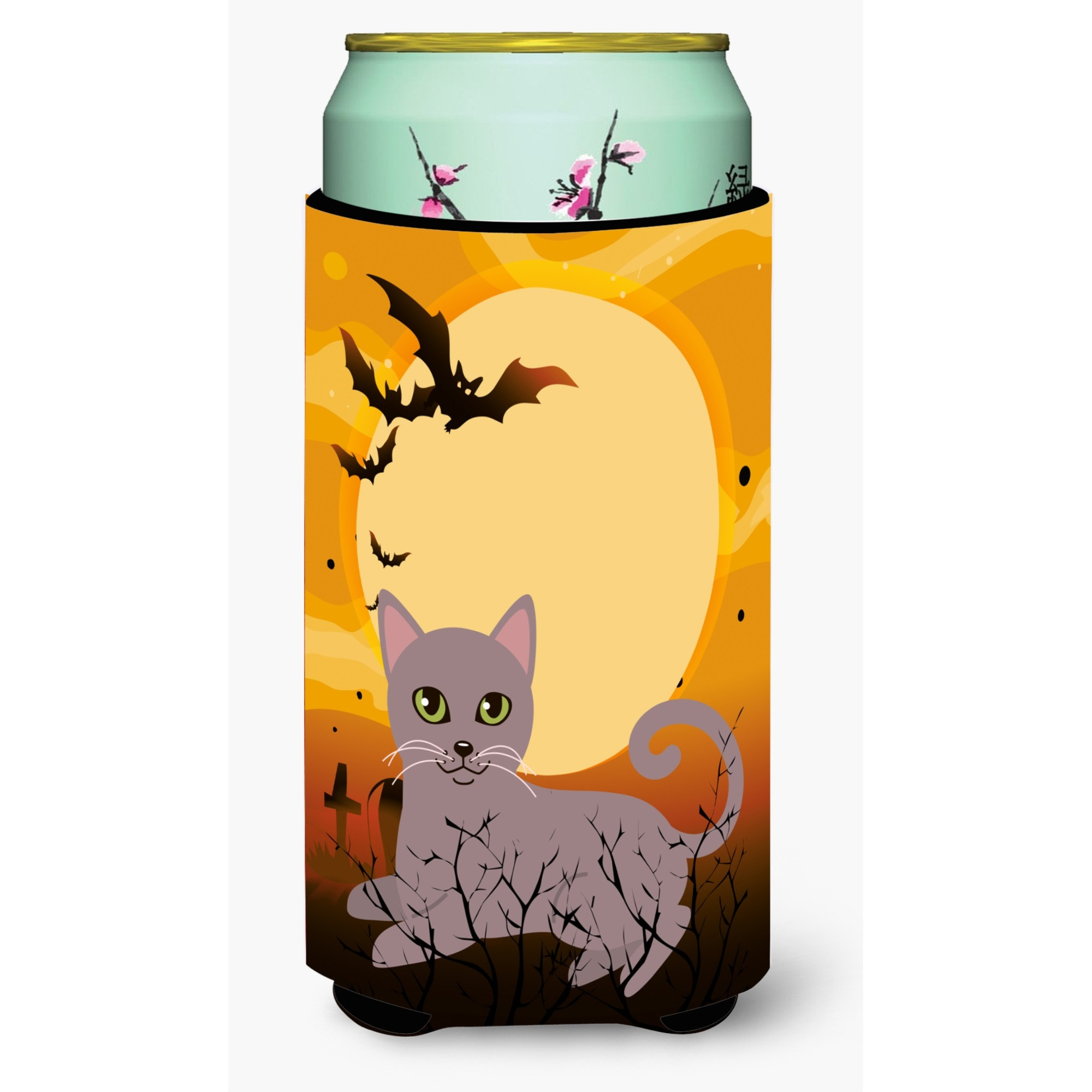 &quotCaroline's Treasures Halloween Russian Blue Cat Tall Boy Beverage Insulator Hugger, Multicolor"