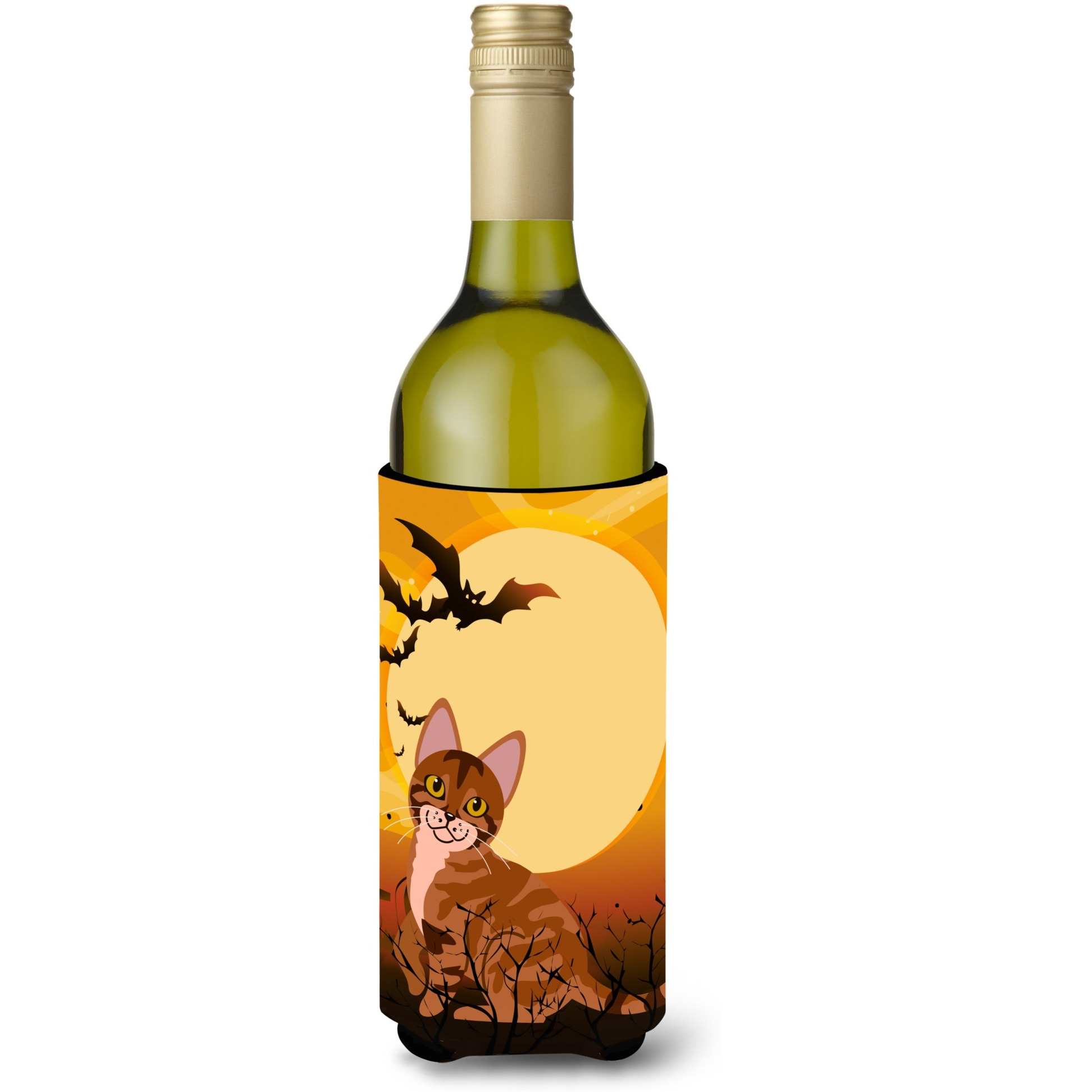 &quotCaroline's Treasures Halloween Skokie Cat Wine Bottle Beverage Insulator Hugger, 750 ml, Multicolor"