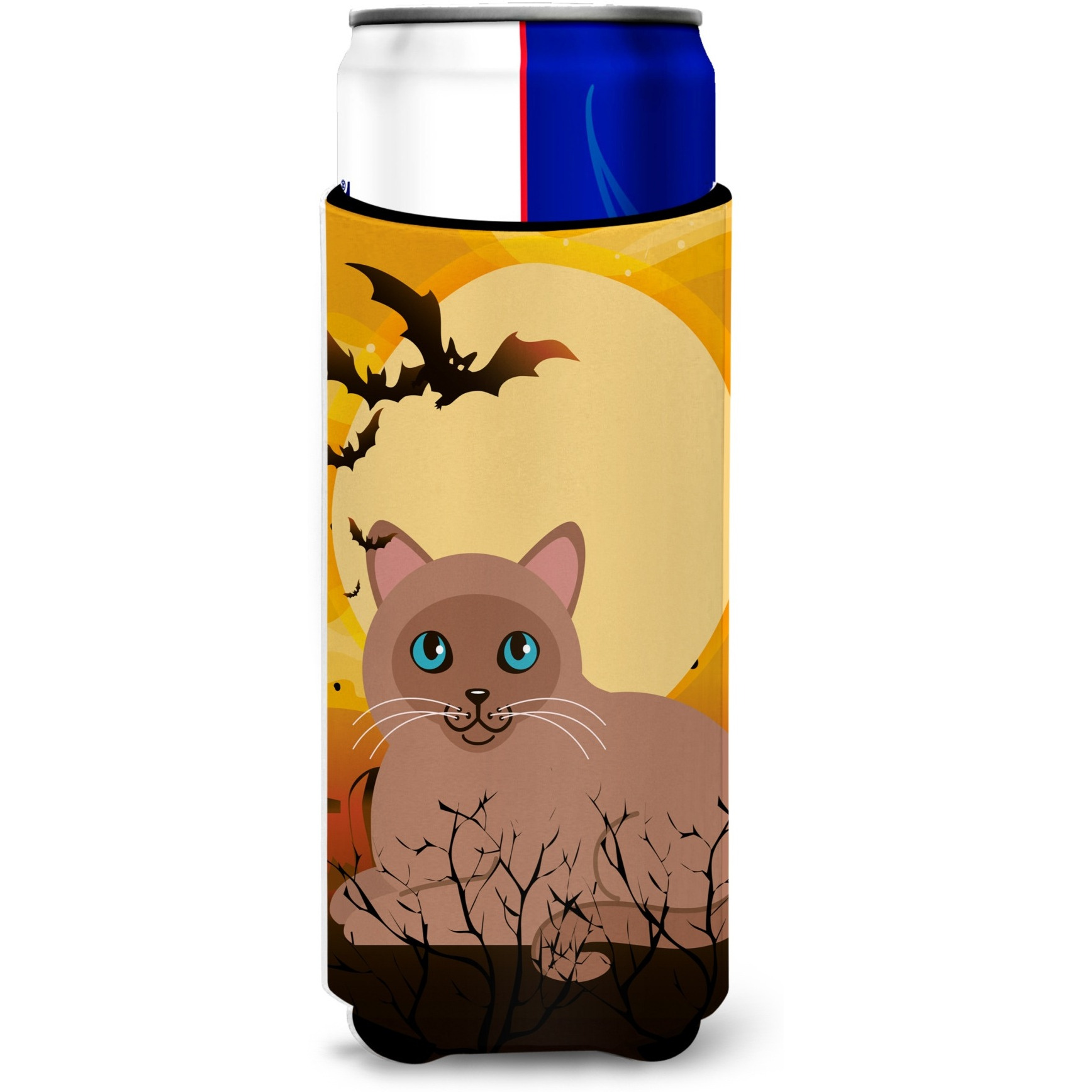 &quotCaroline's Treasures Halloween Tonkinese Cat Michelob Ultra Hugger For Slim Cans, Slim Can, Multicolor"