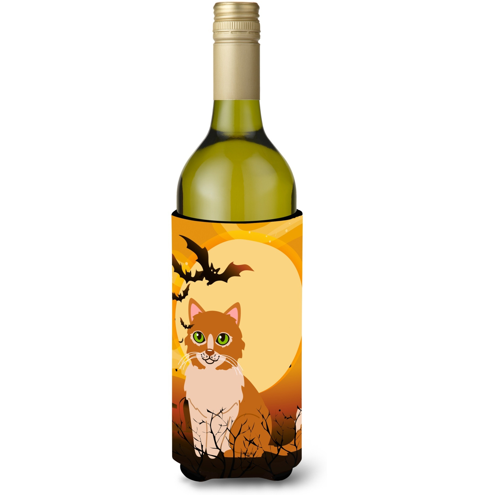 &quotCaroline's Treasures Halloween Ural Rex Cat Wine Bottle Beverage Insulator Hugger, 750 ml, Multicolor"