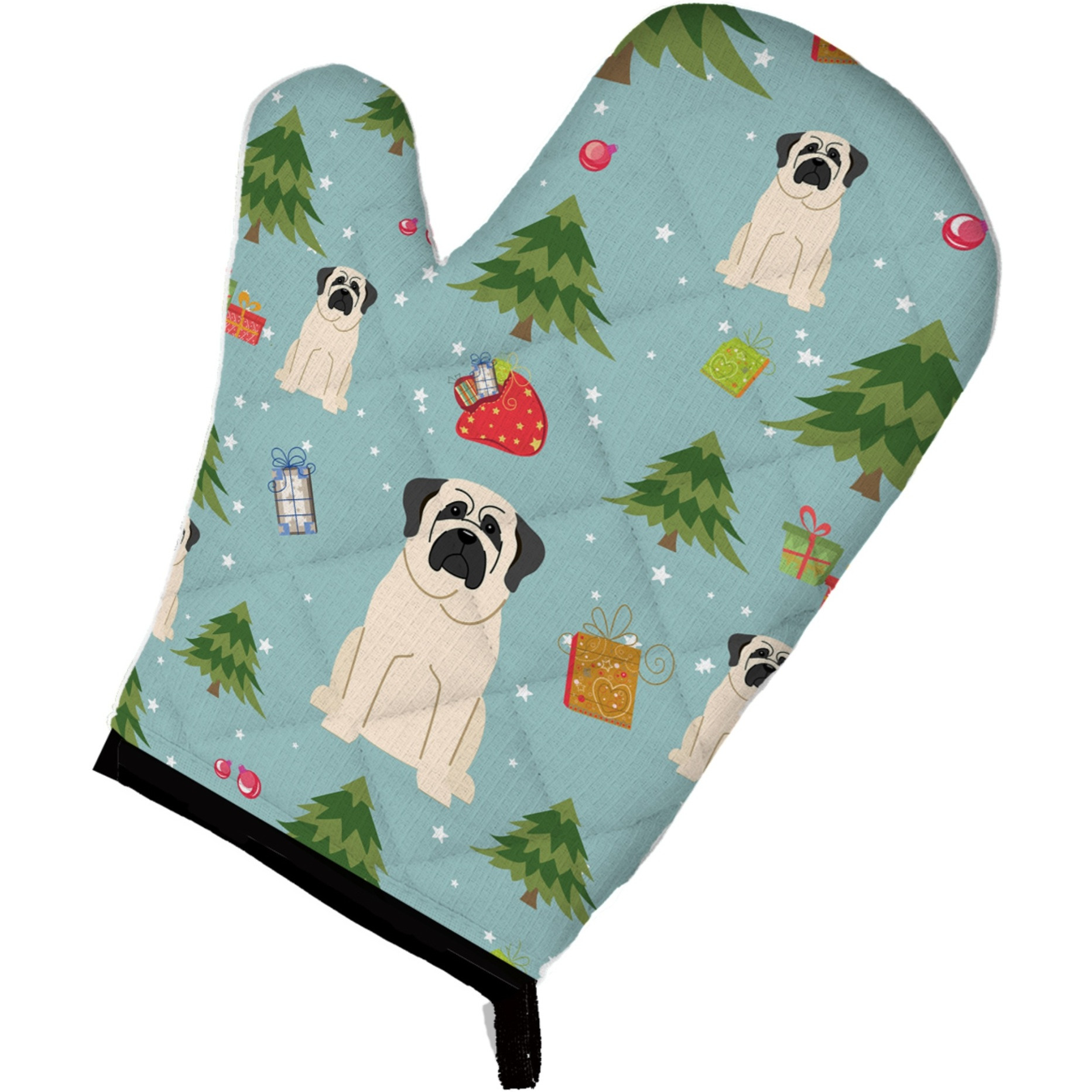 &quotCaroline's Treasures BB4677OVMT Christmas Mastiff White Oven Mitt, 12"" by 8.5"", Multicolor"