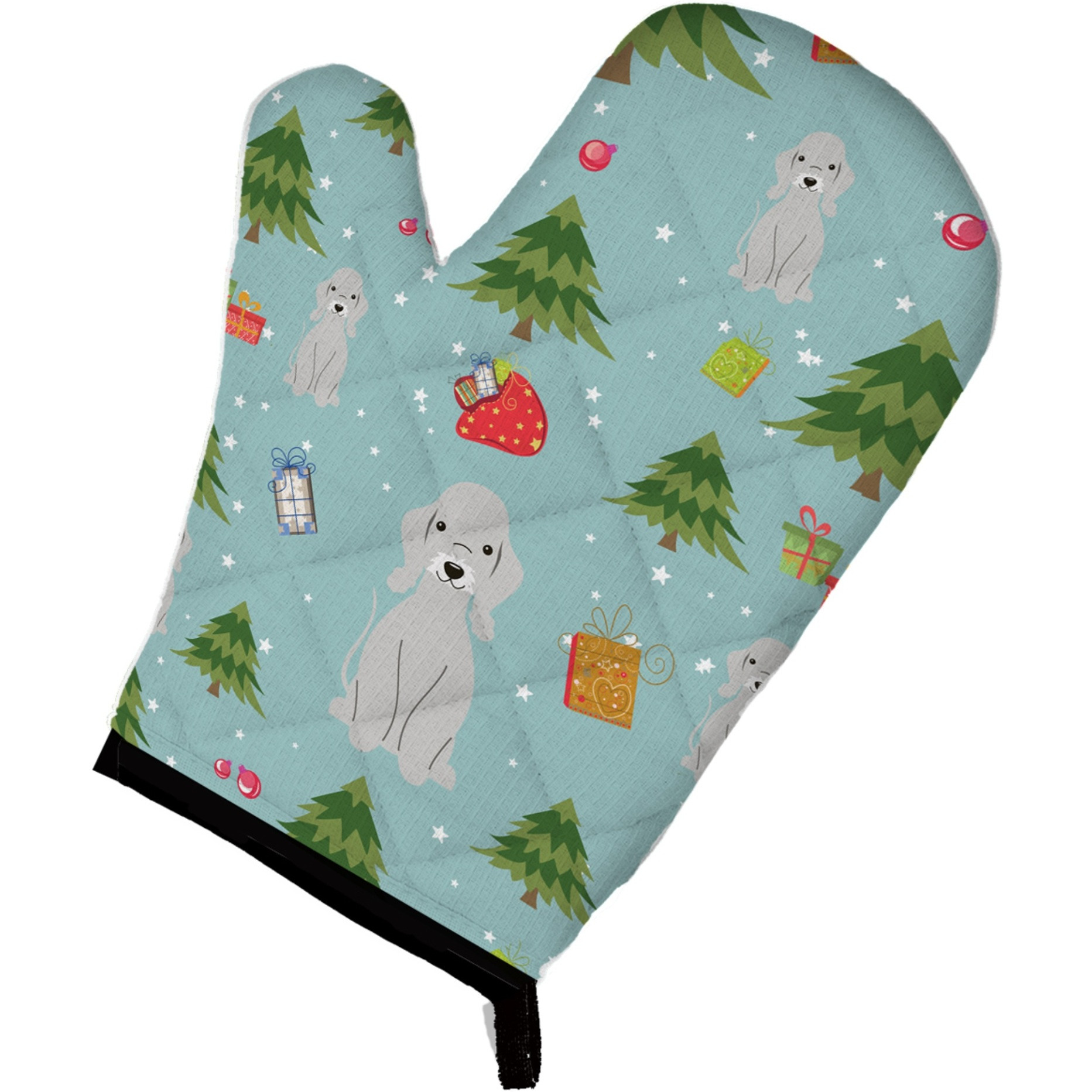 &quotCaroline's Treasures BB4750OVMT Christmas Bedlington Terrier Blue Oven Mitt, 12"" by 8.5"", Multicolor"