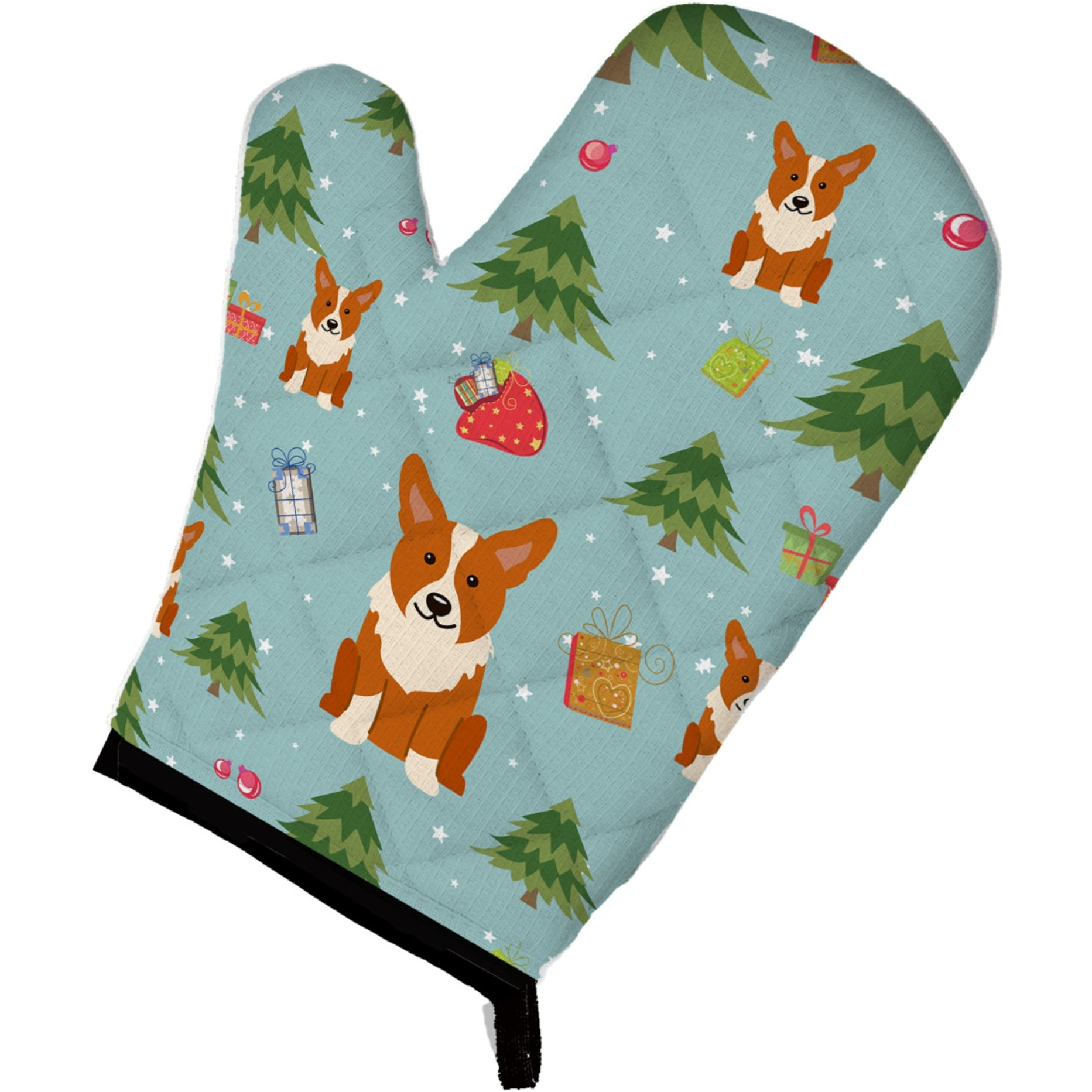 &quotCaroline's Treasures BB4760OVMT Christmas Corgi Oven Mitt, 12"" by 8.5"", Multicolor"
