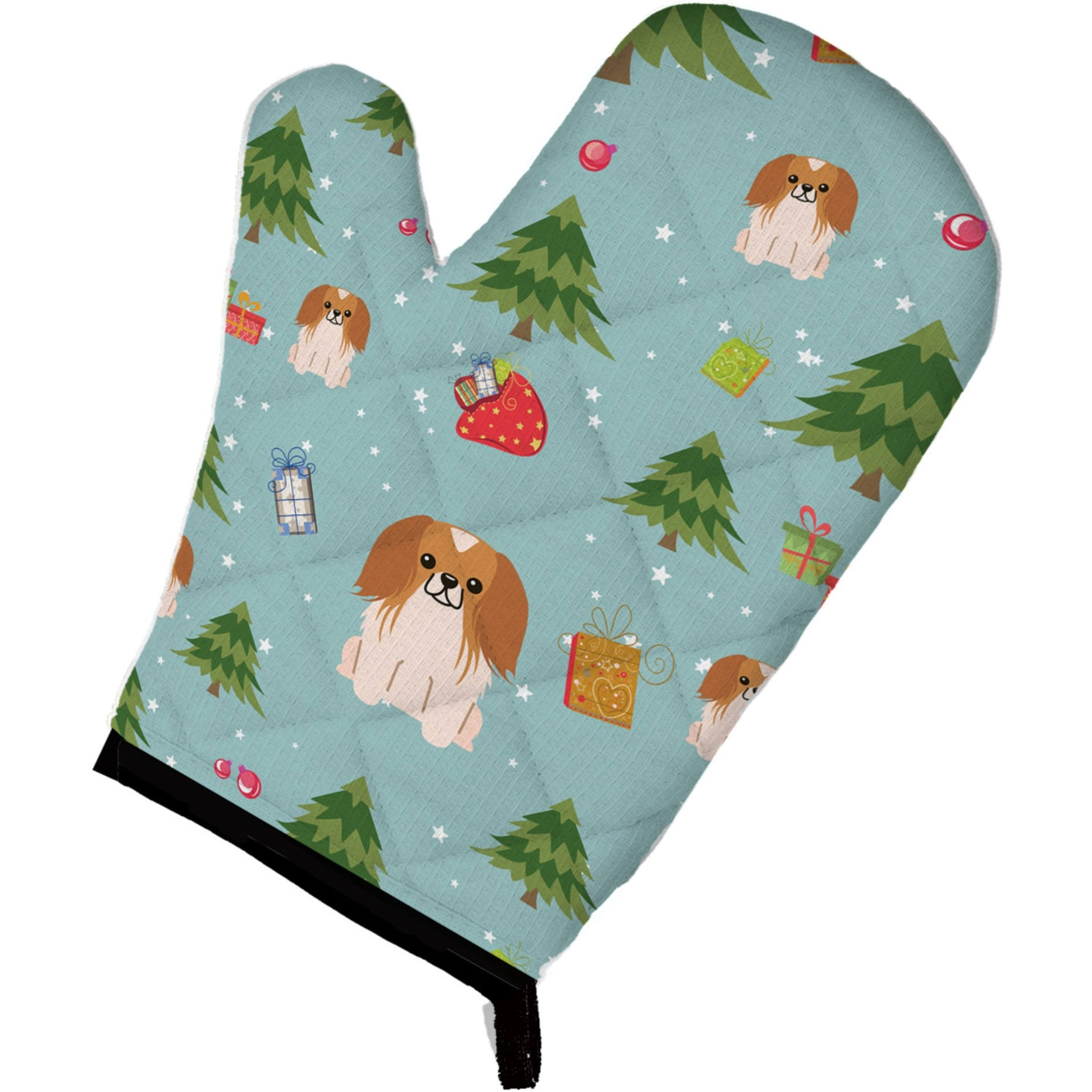 &quotCaroline's Treasures BB4763OVMT Christmas Pekingnese Red White Oven Mitt, 12"" by 8.5"", Multicolor"