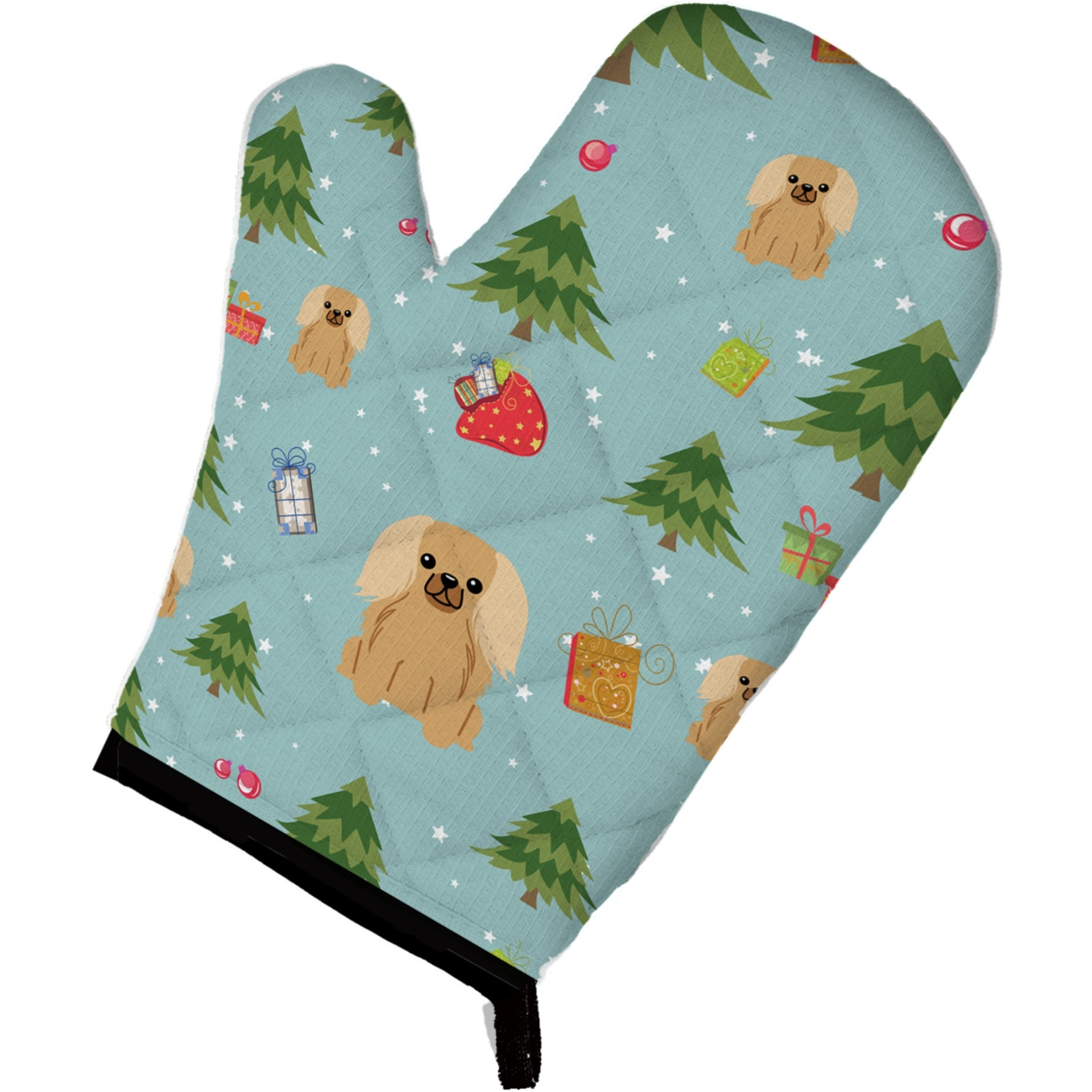 &quotCaroline's Treasures BB4764OVMT Christmas Pekingnese Fawn Sable Oven Mitt, 12"" by 8.5"", Multicolor"