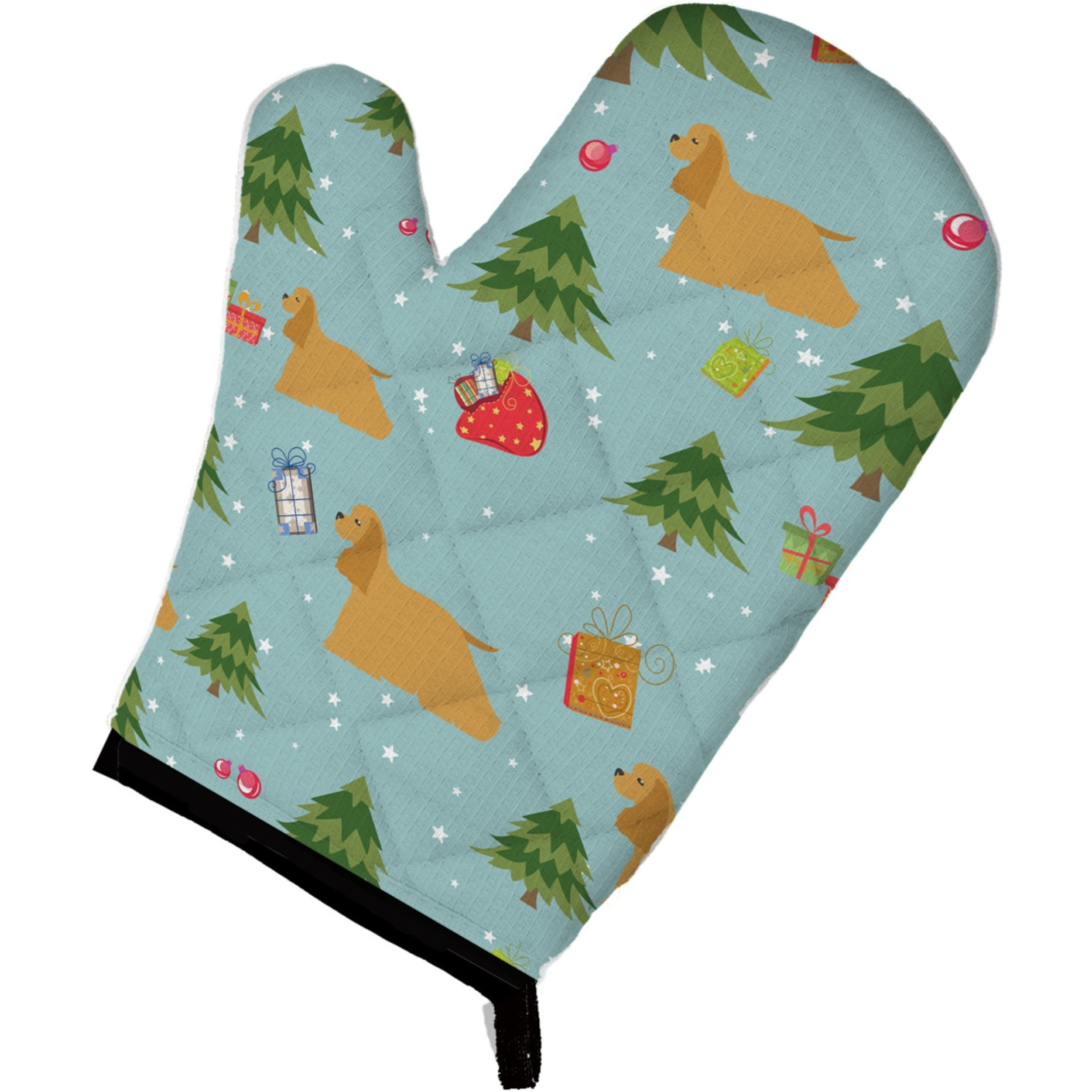 &quotCaroline's Treasures BB4810OVMT Christmas Cocker Spaniel Oven Mitt, 12"" by 8.5"", Multicolor"