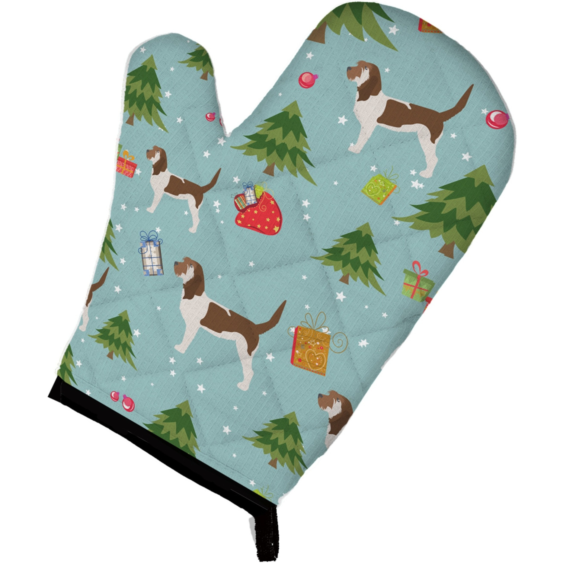 &quotCaroline's Treasures BB4814OVMT Christmas Grand Basset Griffon Vendeen Oven Mitt, 12"" by 8.5"", Multicolor"