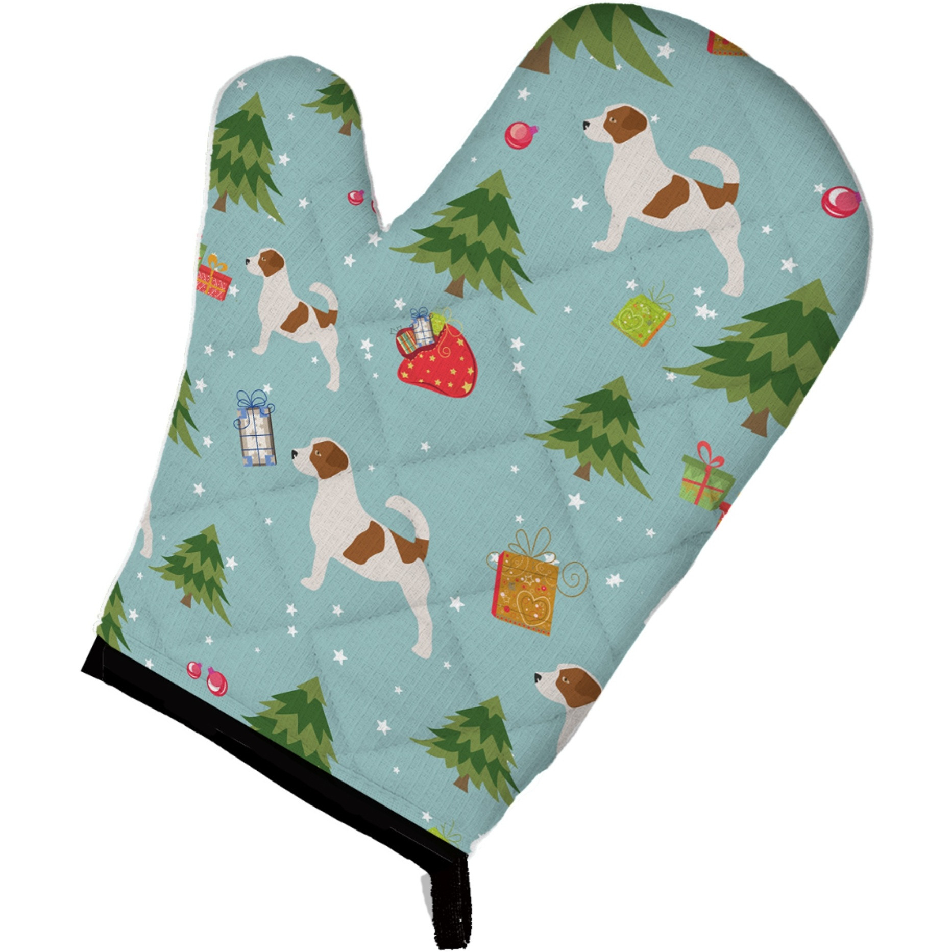 &quotCaroline's Treasures BB4831OVMT Christmas Jack Russell Terrier Oven Mitt, 12"" by 8.5"", Multicolor"