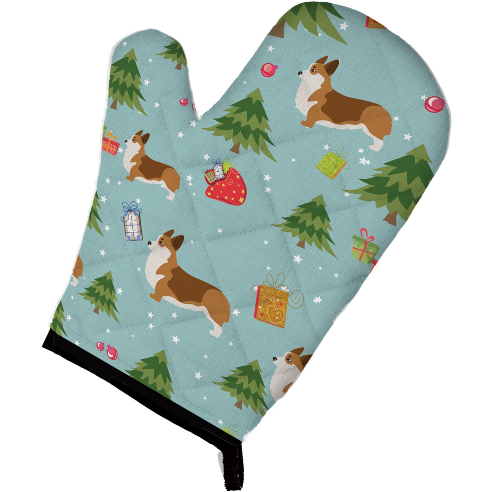 &quotCaroline's Treasures BB4844OVMT Christmas Corgi Oven Mitt, 12"" by 8.5"", Multicolor"