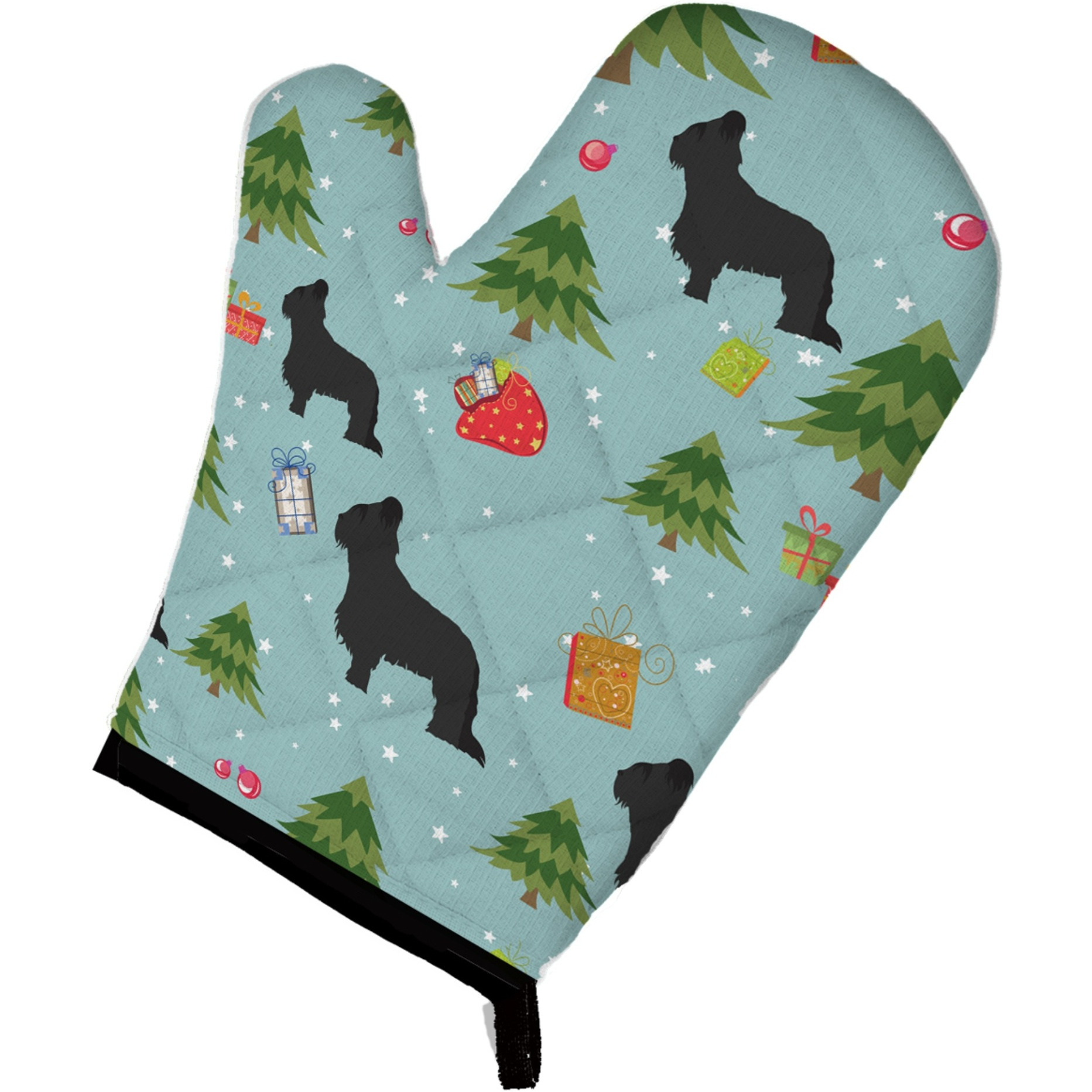 &quotCaroline's Treasures BB4850OVMT Christmas Briard Oven Mitt, 12"" by 8.5"", Multicolor"