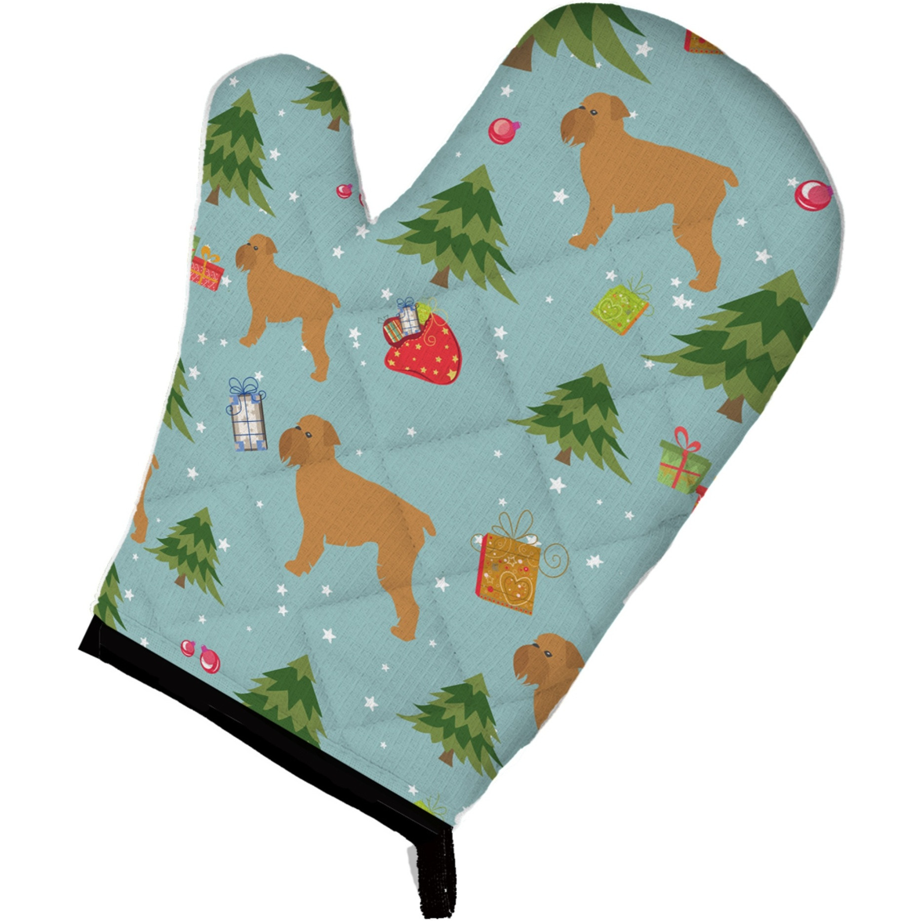 &quotCaroline's Treasures BB4864OVMT Christmas Brussels Griffon Oven Mitt, 12"" by 8.5"", Multicolor"