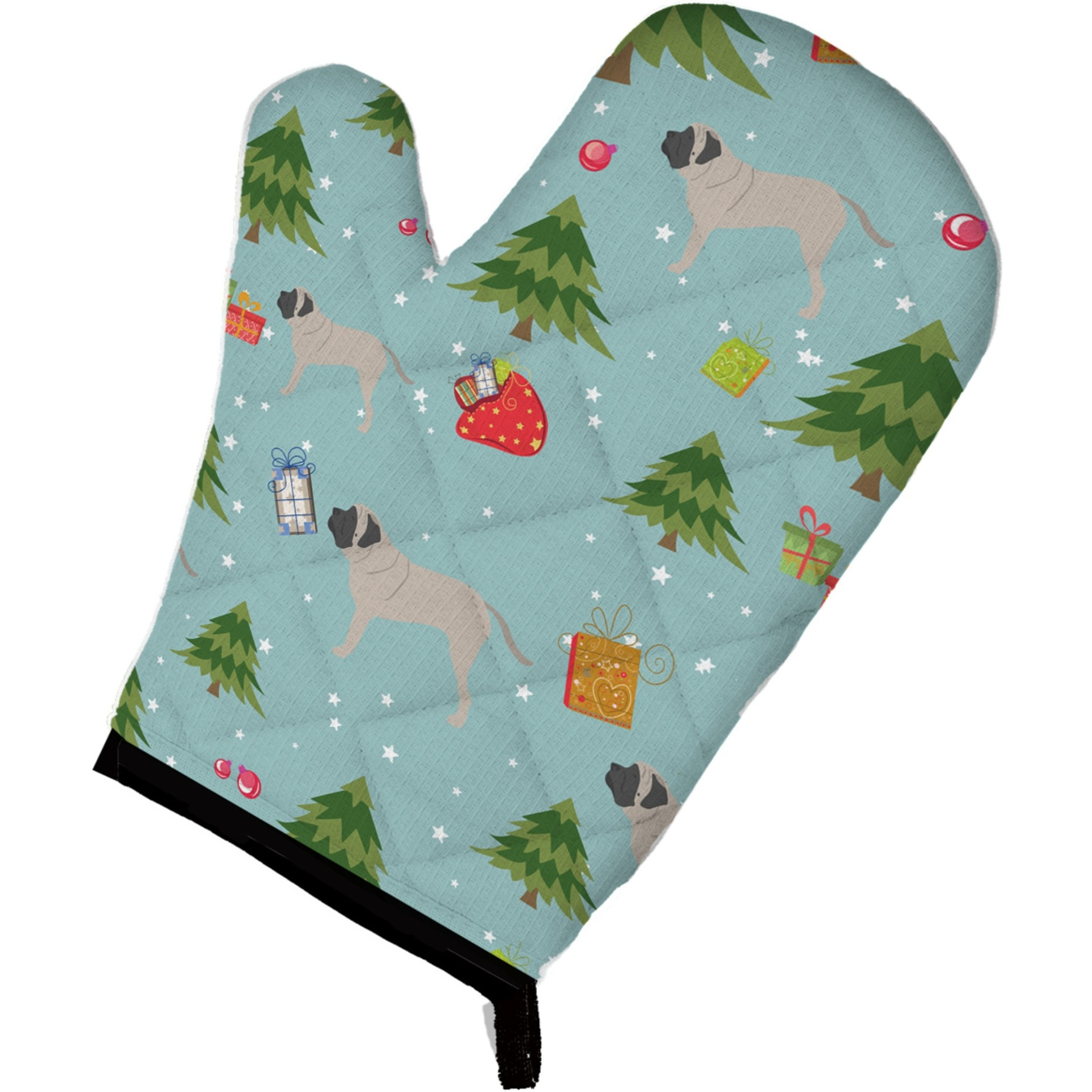 &quotCaroline's Treasures BB4880OVMT Christmas English Mastiff Oven Mitt, 12"" by 8.5"", Multicolor"