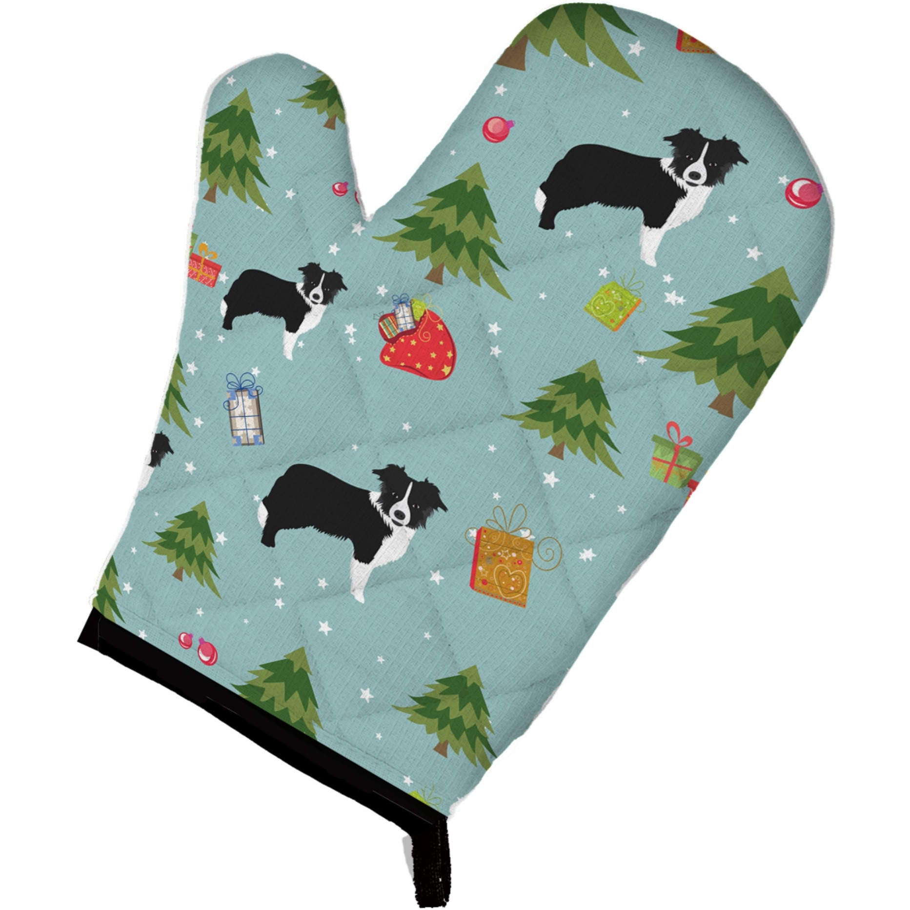 &quotCaroline's Treasures BB4913OVMT Christmas Border Collie Oven Mitt, 12"" by 8.5"", Multicolor"