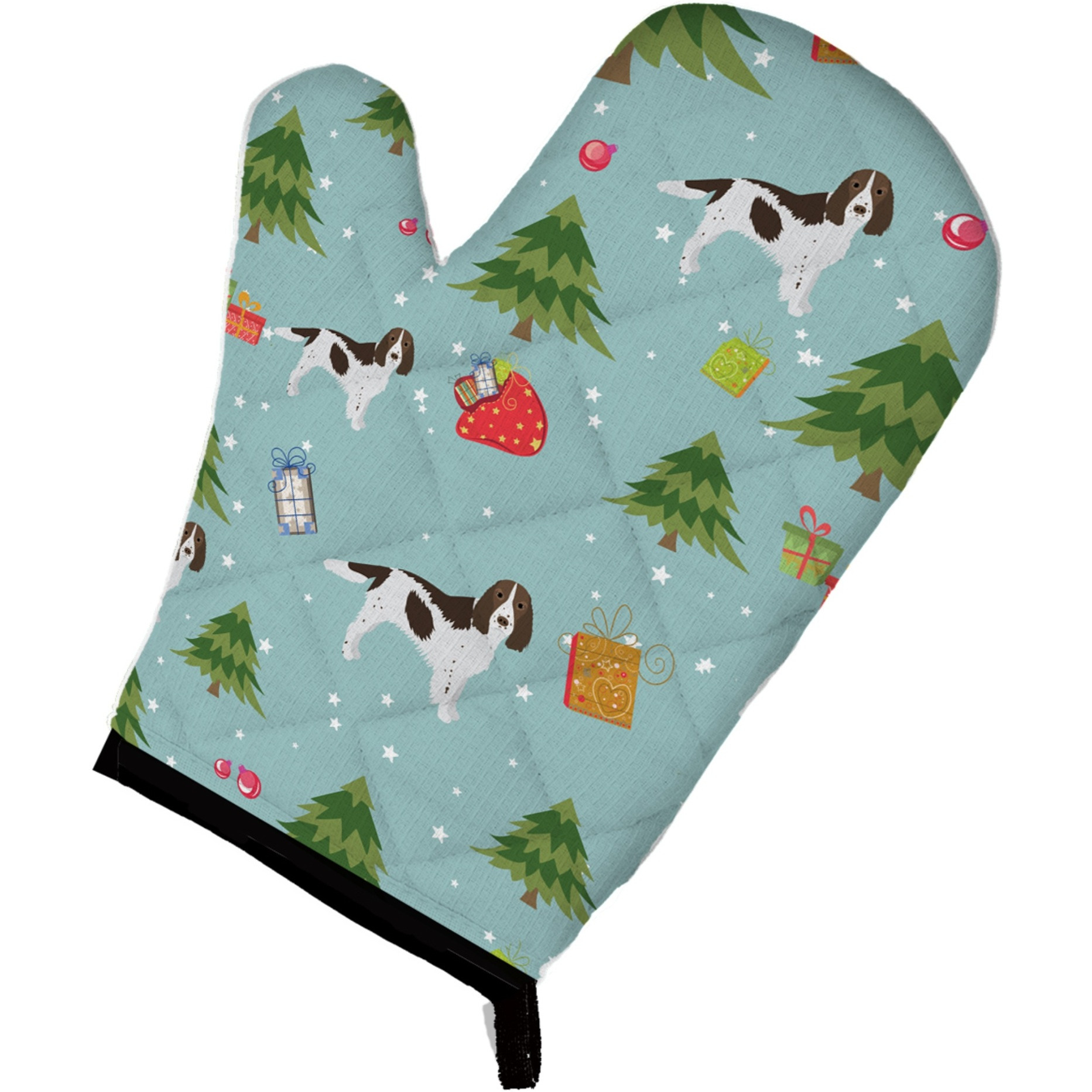 &quotCaroline's Treasures BB4983OVMT Christmas Springer Spaniel Oven Mitt, 12"" by 8.5"", Multicolor"