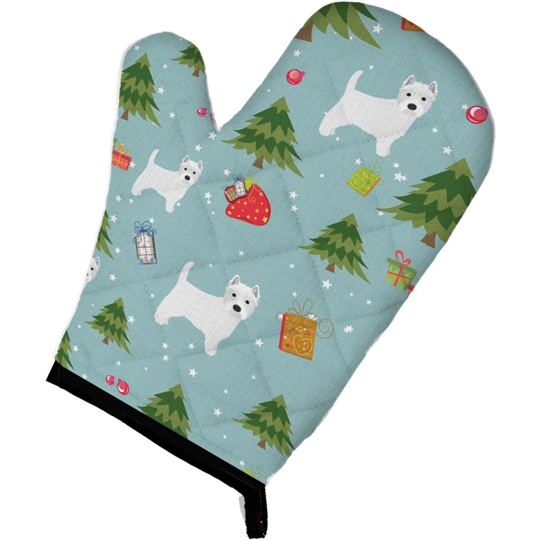 &quotCaroline's Treasures BB4988OVMT Christmas West Highland White Terrier Oven Mitt, 12"" by 8.5"", Multicolor"