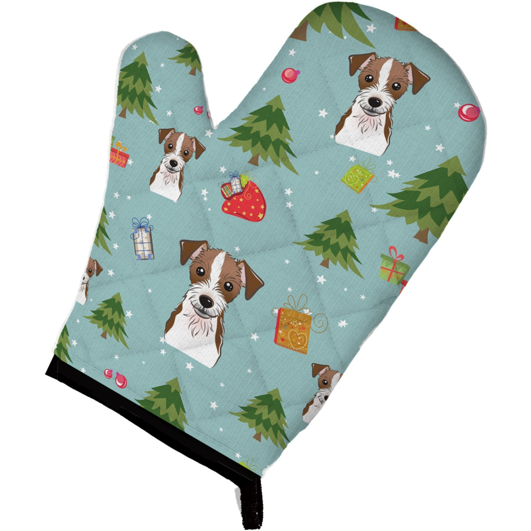 &quotCaroline's Treasures BB4991OVMT Christmas Jack Russell Terrier Oven Mitt, 12"" by 8.5"", Multicolor"