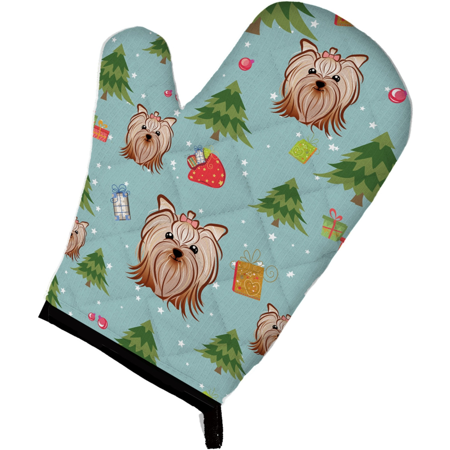 &quotCaroline's Treasures BB4993OVMT Christmas Yorkie Yorkshire Terrier Oven Mitt, 12"" by 8.5"", Multicolor"