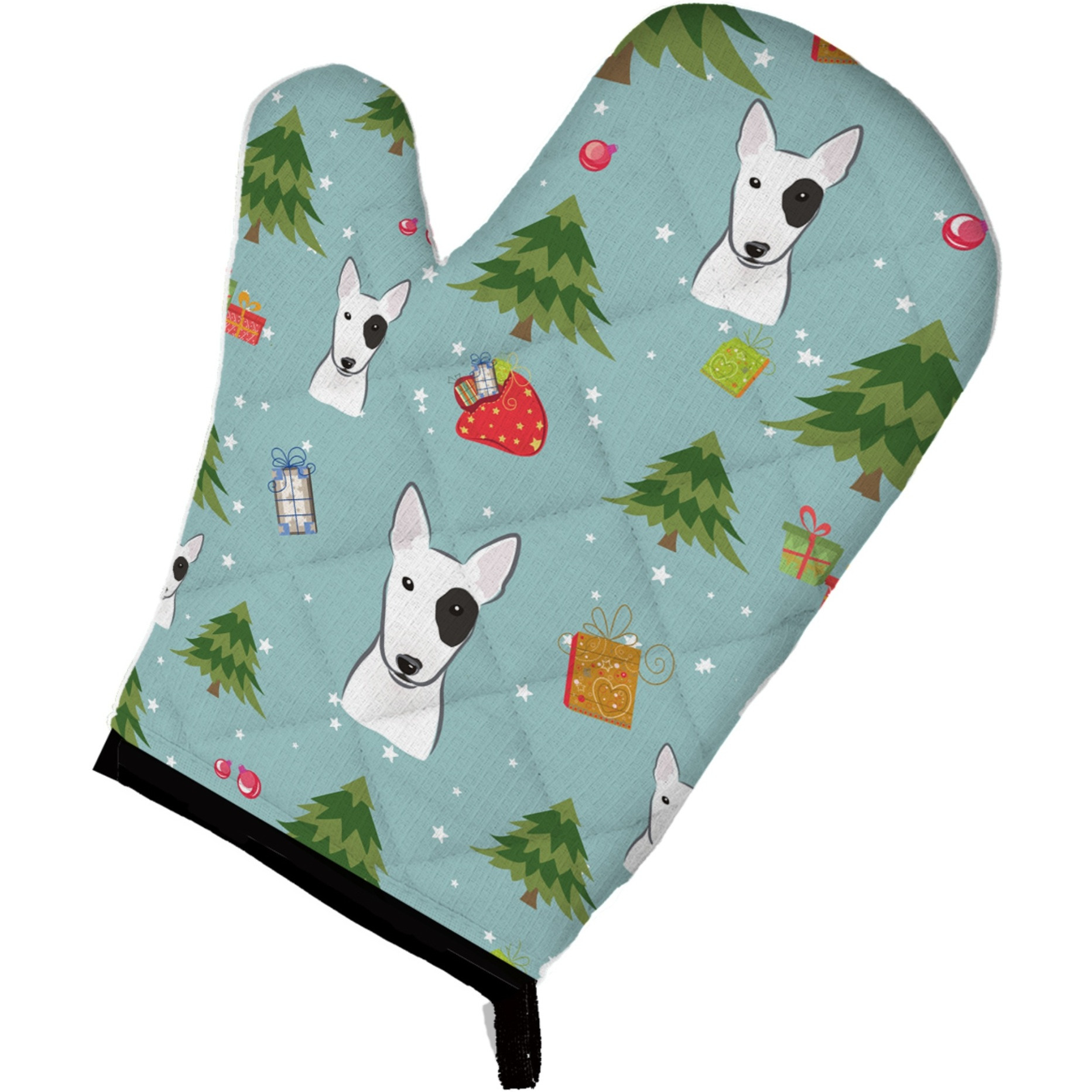 &quotCaroline's Treasures BB4998OVMT Christmas Bull Terrier Oven Mitt, 12"" by 8.5"", Multicolor"