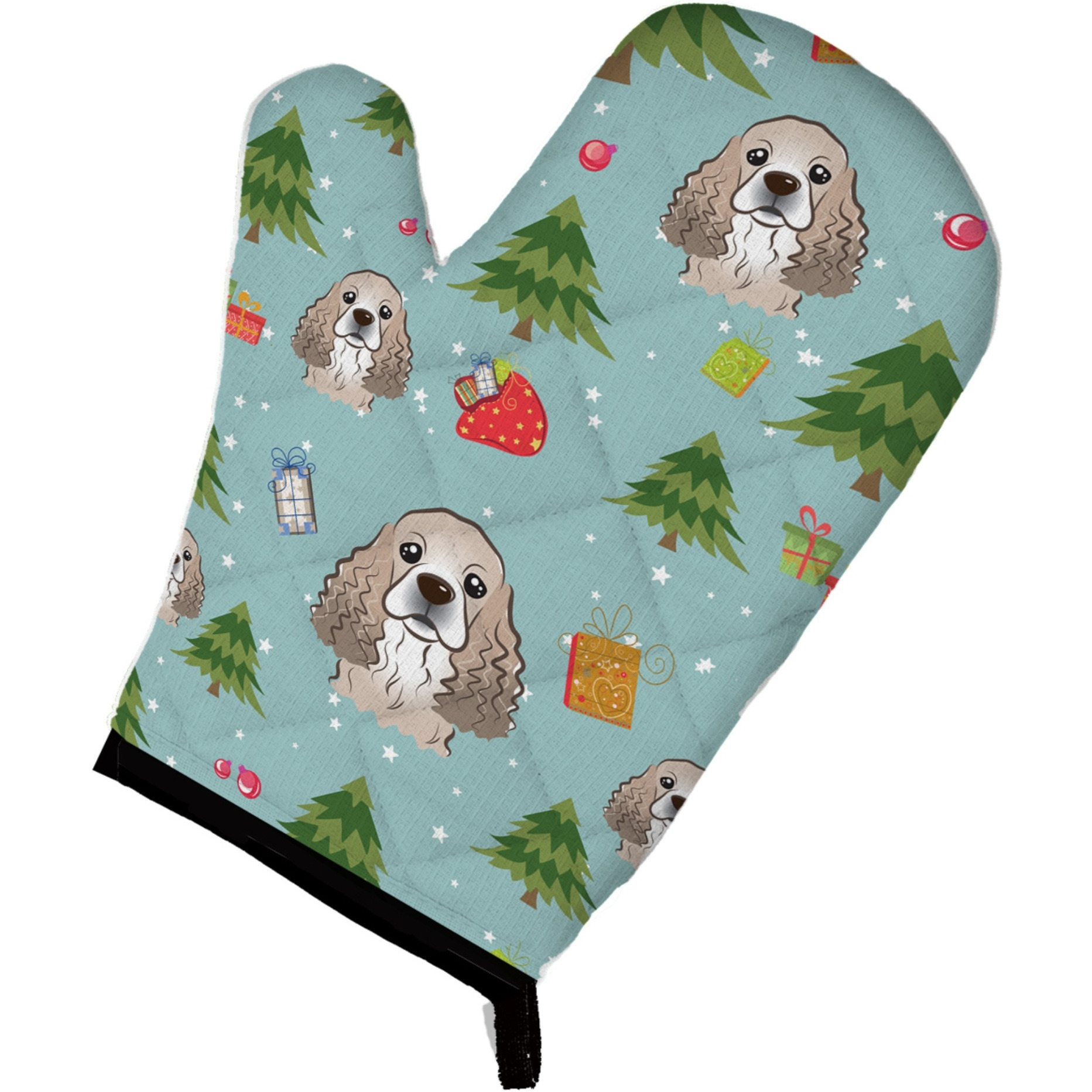 &quotCaroline's Treasures BB5005OVMT Christmas Cocker Spaniel Oven Mitt, 12"" by 8.5"", Multicolor"