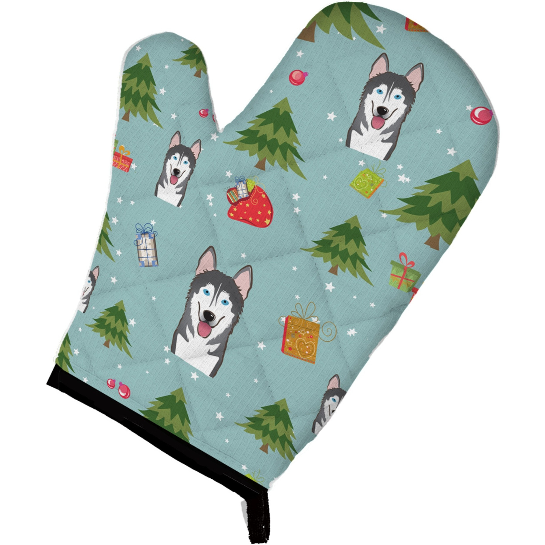 &quotCaroline's Treasures BB5007OVMT Christmas Alaskan Malamute Oven Mitt, 12"" by 8.5"", Multicolor"