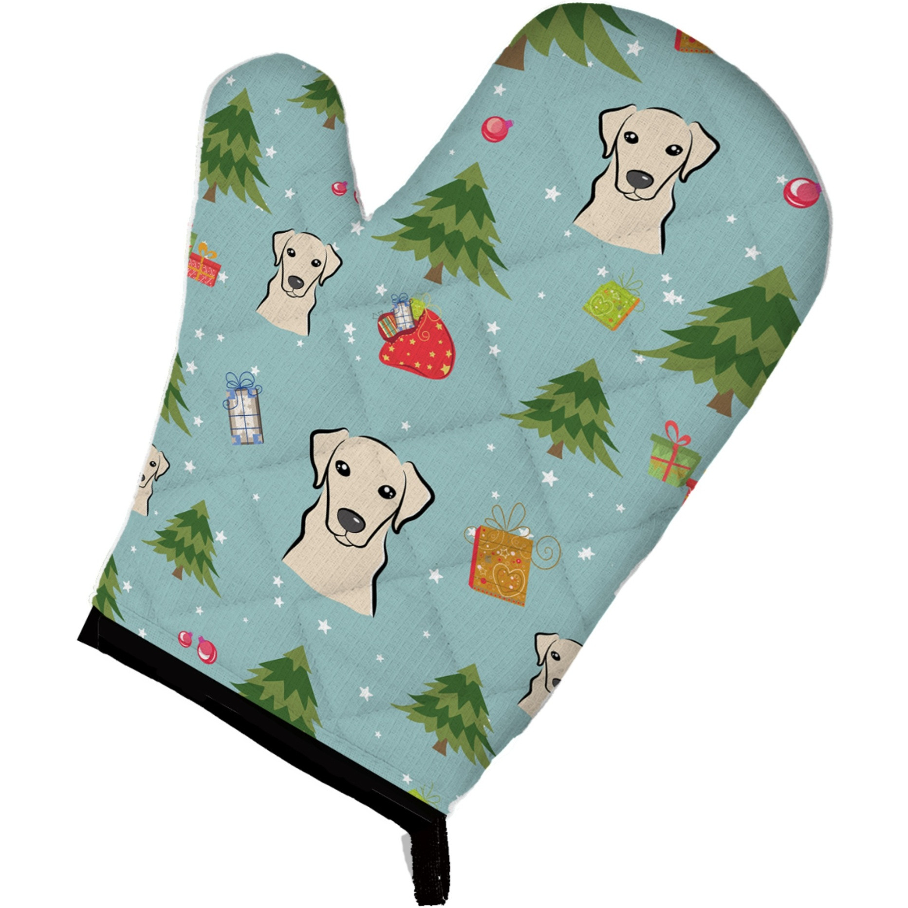 &quotCaroline's Treasures BB5011OVMT Christmas Yellow Labrador Oven Mitt, 12"" by 8.5"", Multicolor"