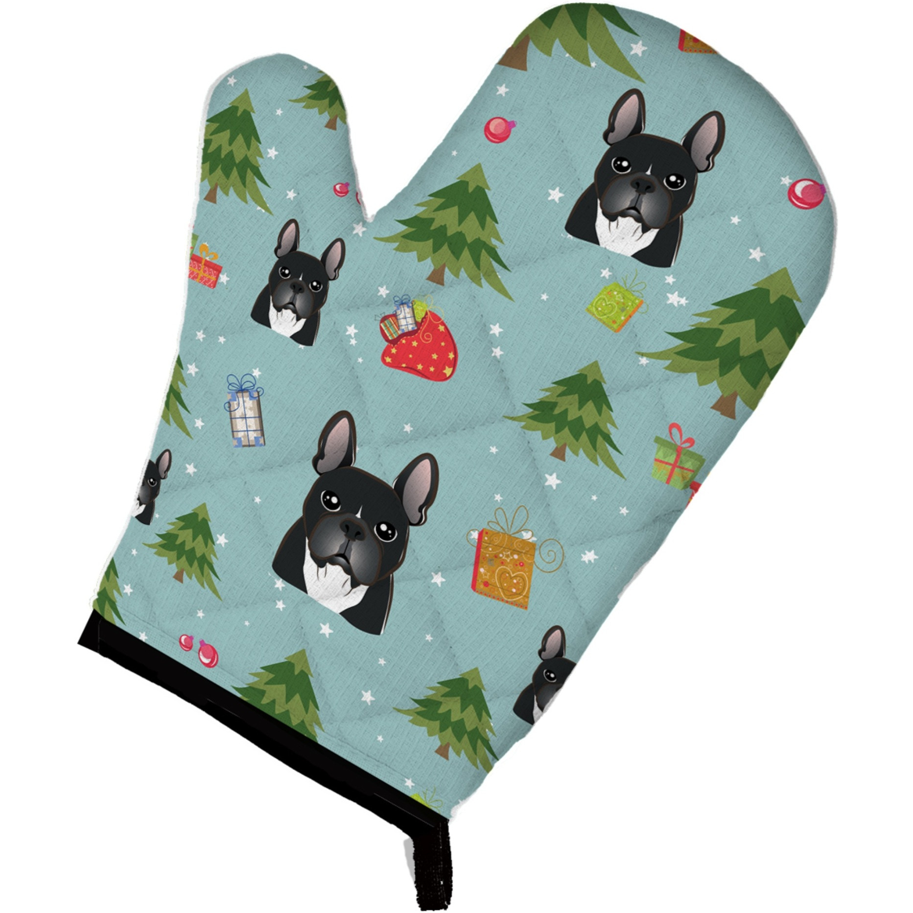 &quotCaroline's Treasures BB5016OVMT Christmas French Bulldog Oven Mitt, 12"" by 8.5"", Multicolor"