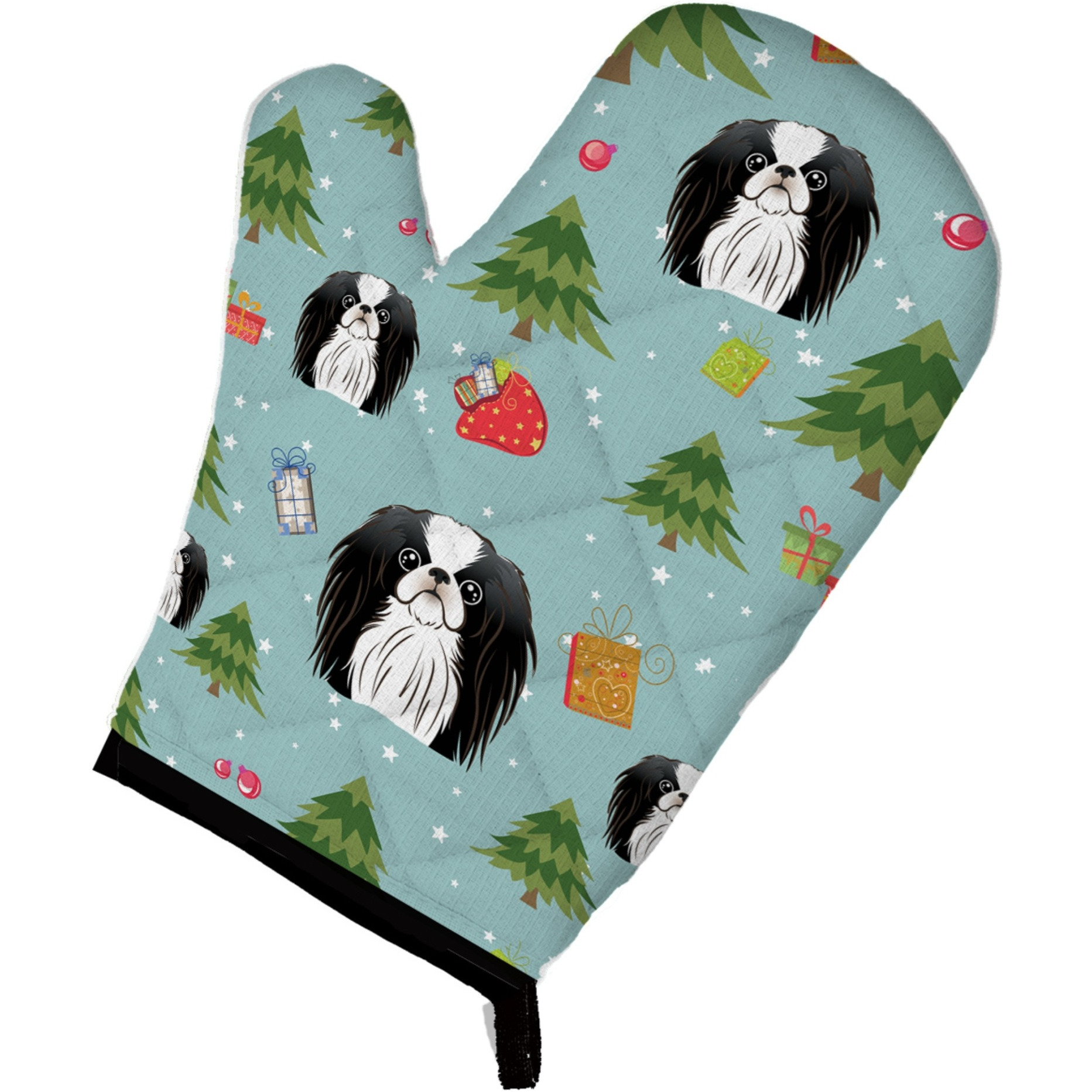 &quotCaroline's Treasures BB5019OVMT Christmas Japanese Chin Oven Mitt, 12"" by 8.5"", Multicolor"
