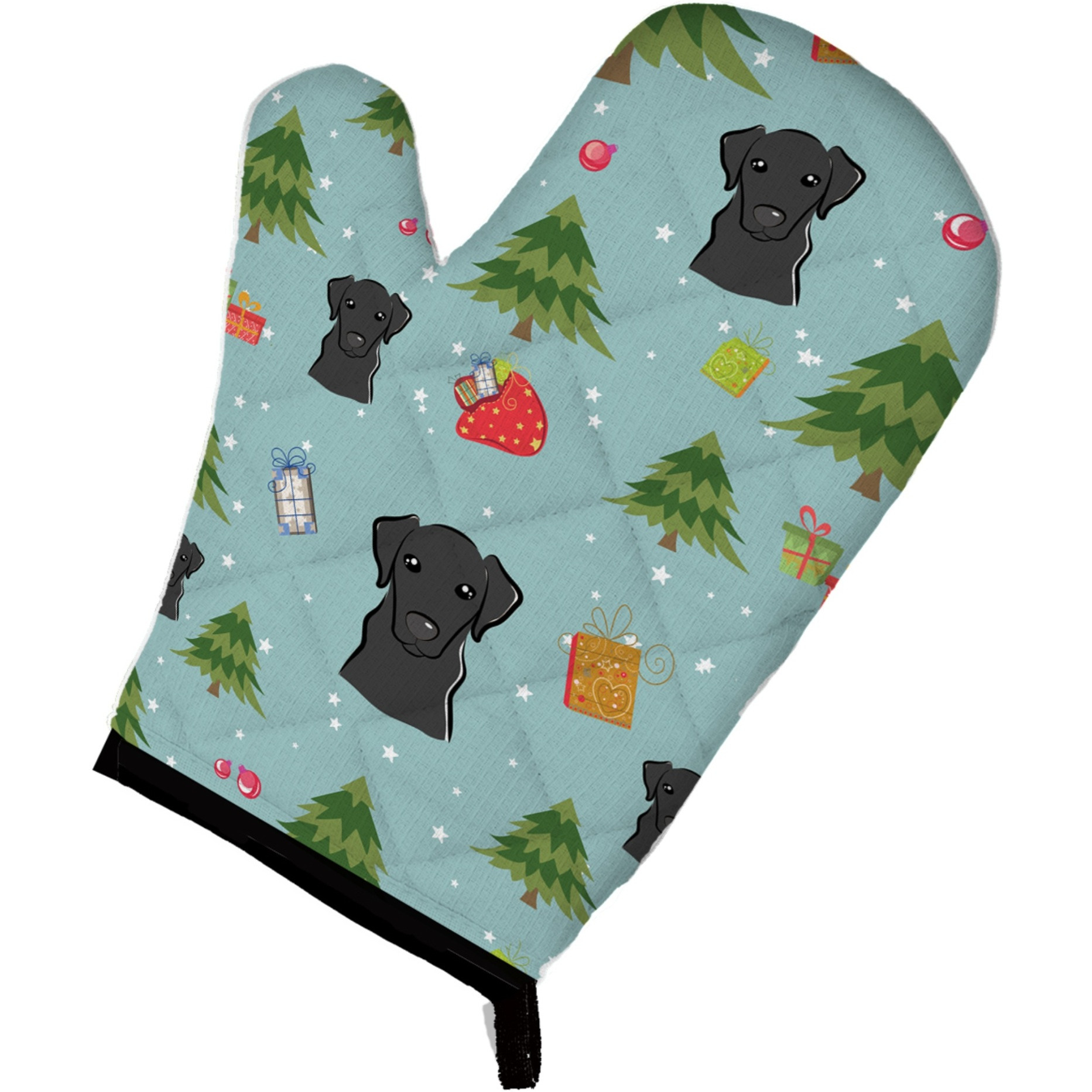 &quotCaroline's Treasures BB5024OVMT Christmas Black Labrador Oven Mitt, 12"" by 8.5"", Multicolor"