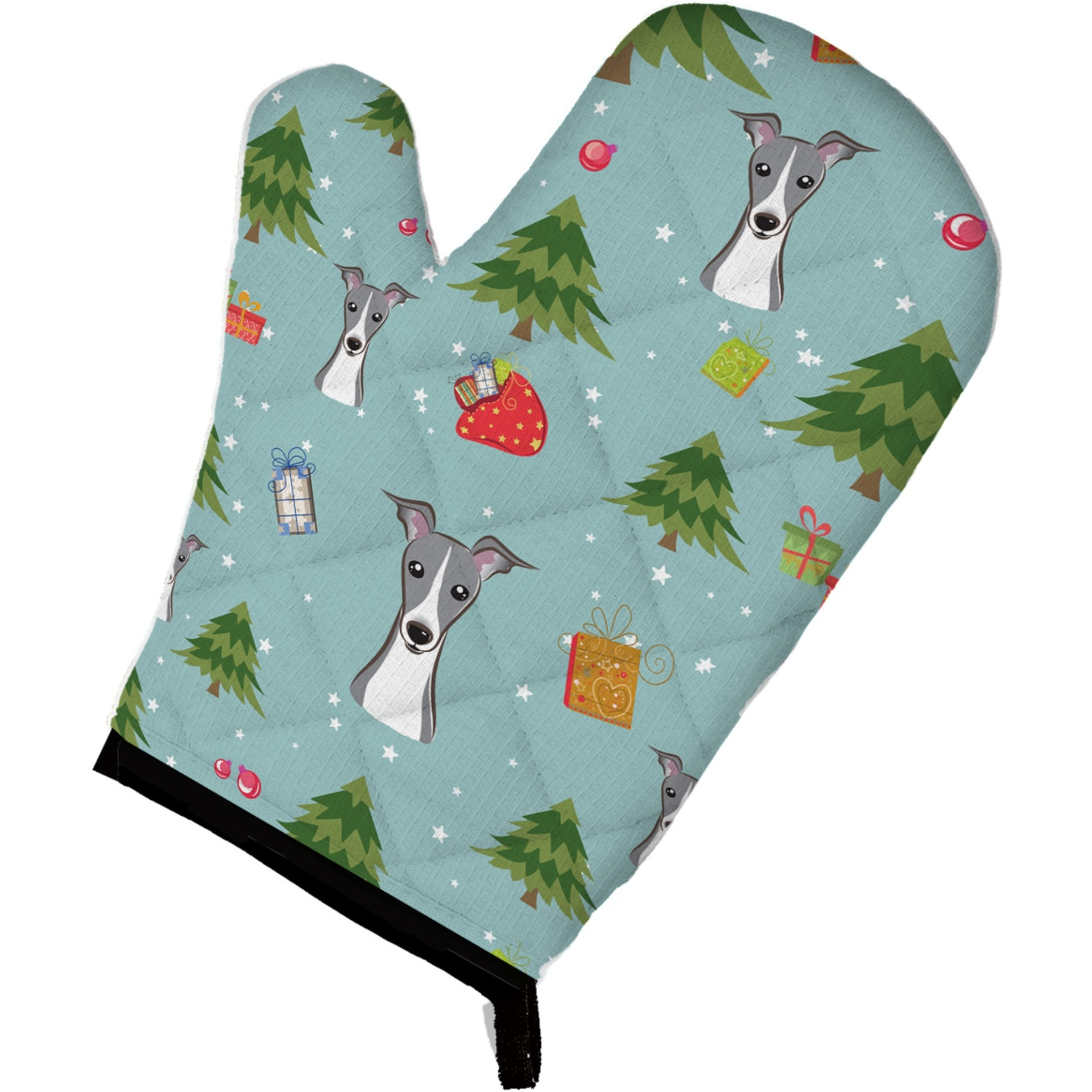 &quotCaroline's Treasures BB5025OVMT Christmas Italian Greyhound Oven Mitt, 12"" by 8.5"", Multicolor"