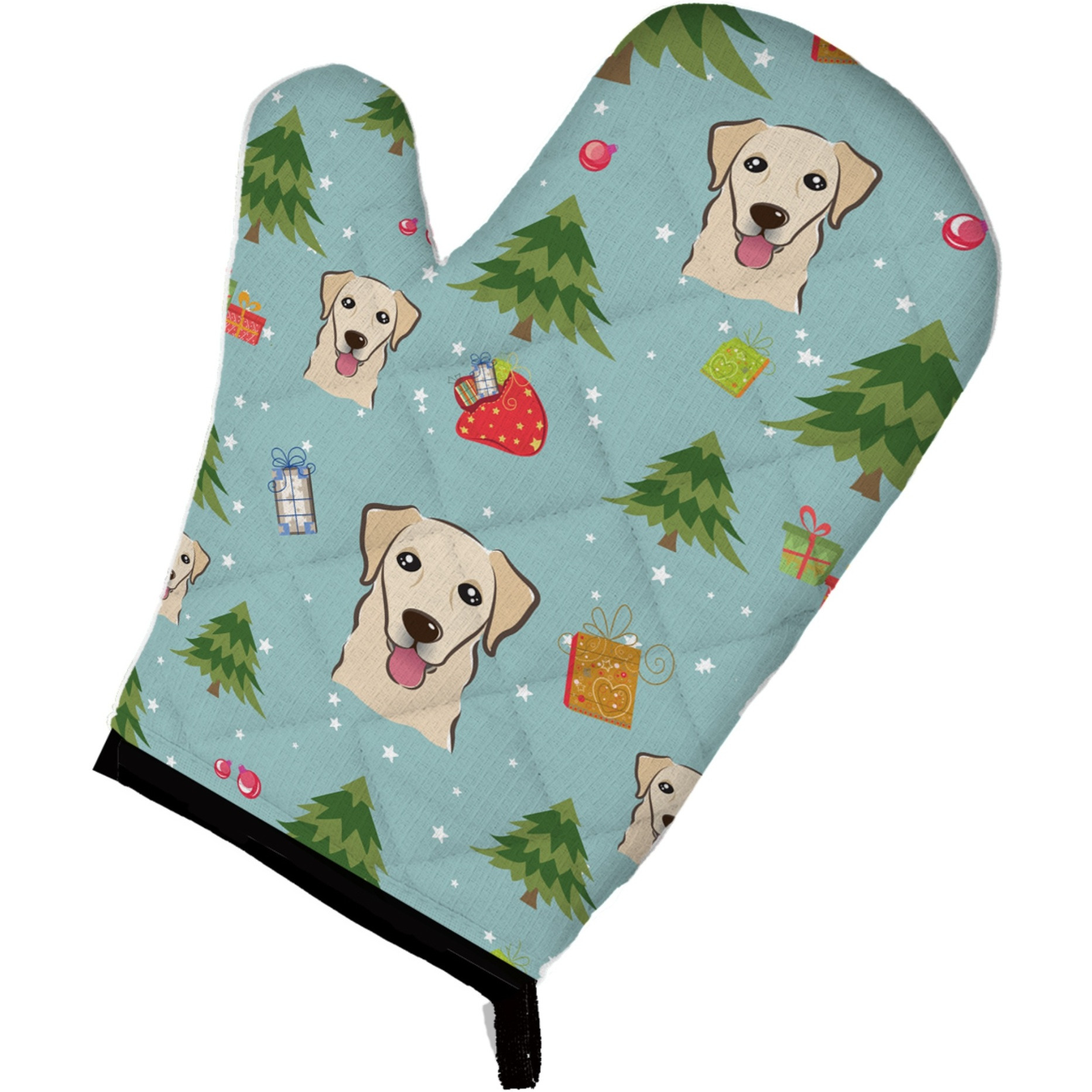 &quotCaroline's Treasures BB5041OVMT Christmas Golden Retriever Oven Mitt, 12"" by 8.5"", Multicolor"