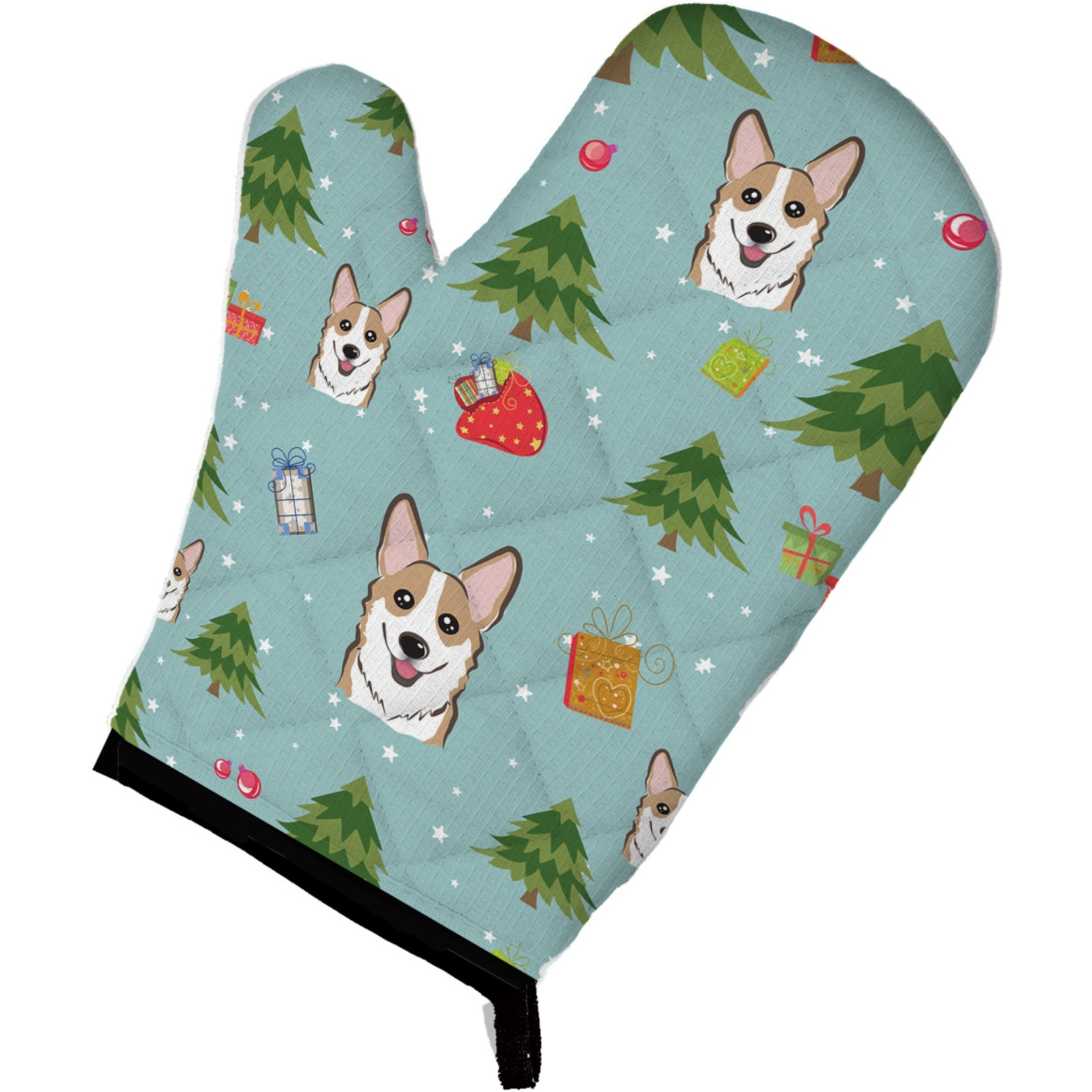&quotCaroline's Treasures BB5042OVMT Christmas Sable Corgi Oven Mitt, 12"" by 8.5"", Multicolor"
