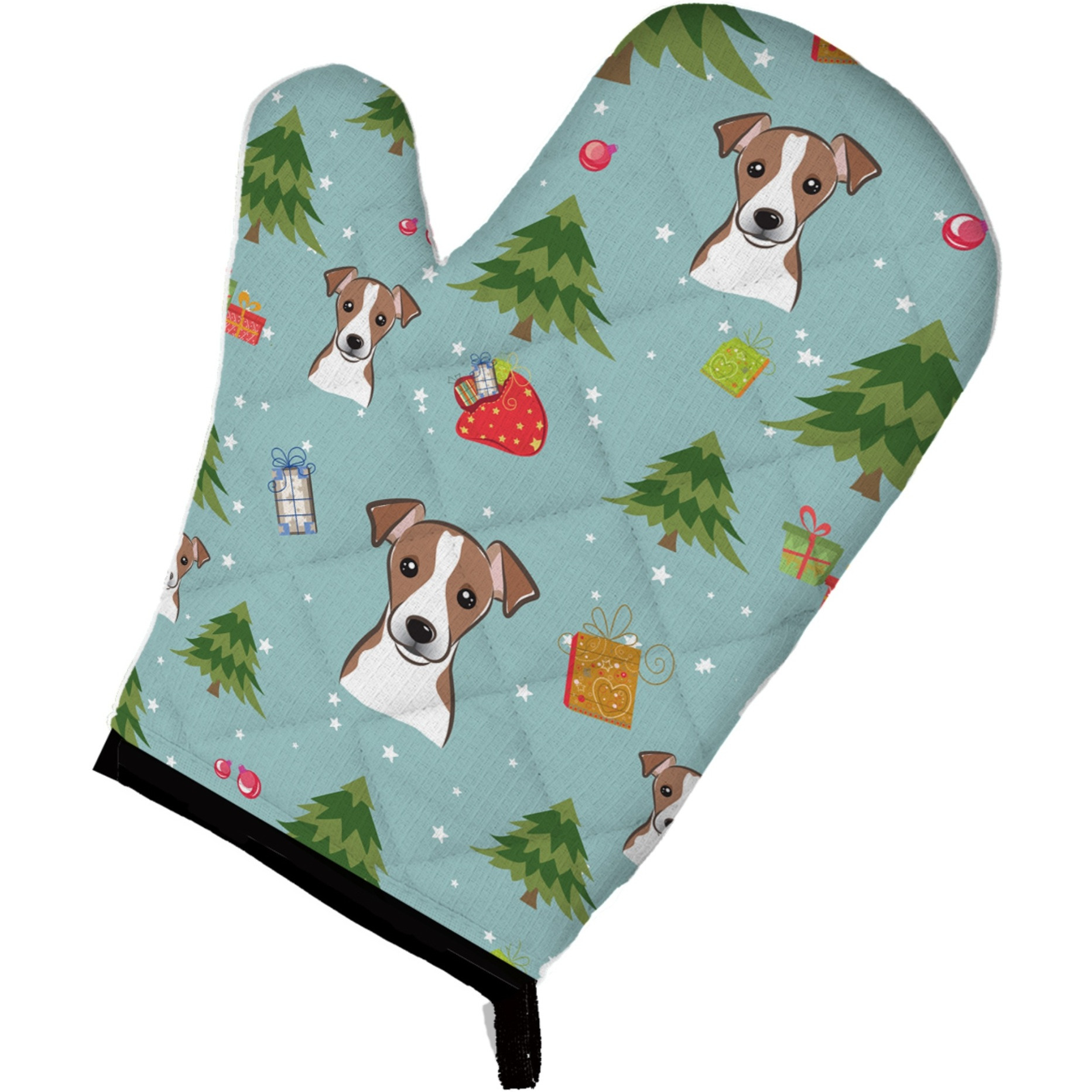 &quotCaroline's Treasures BB5049OVMT Christmas Jack Russell Terrier Oven Mitt, 12"" by 8.5"", Multicolor"