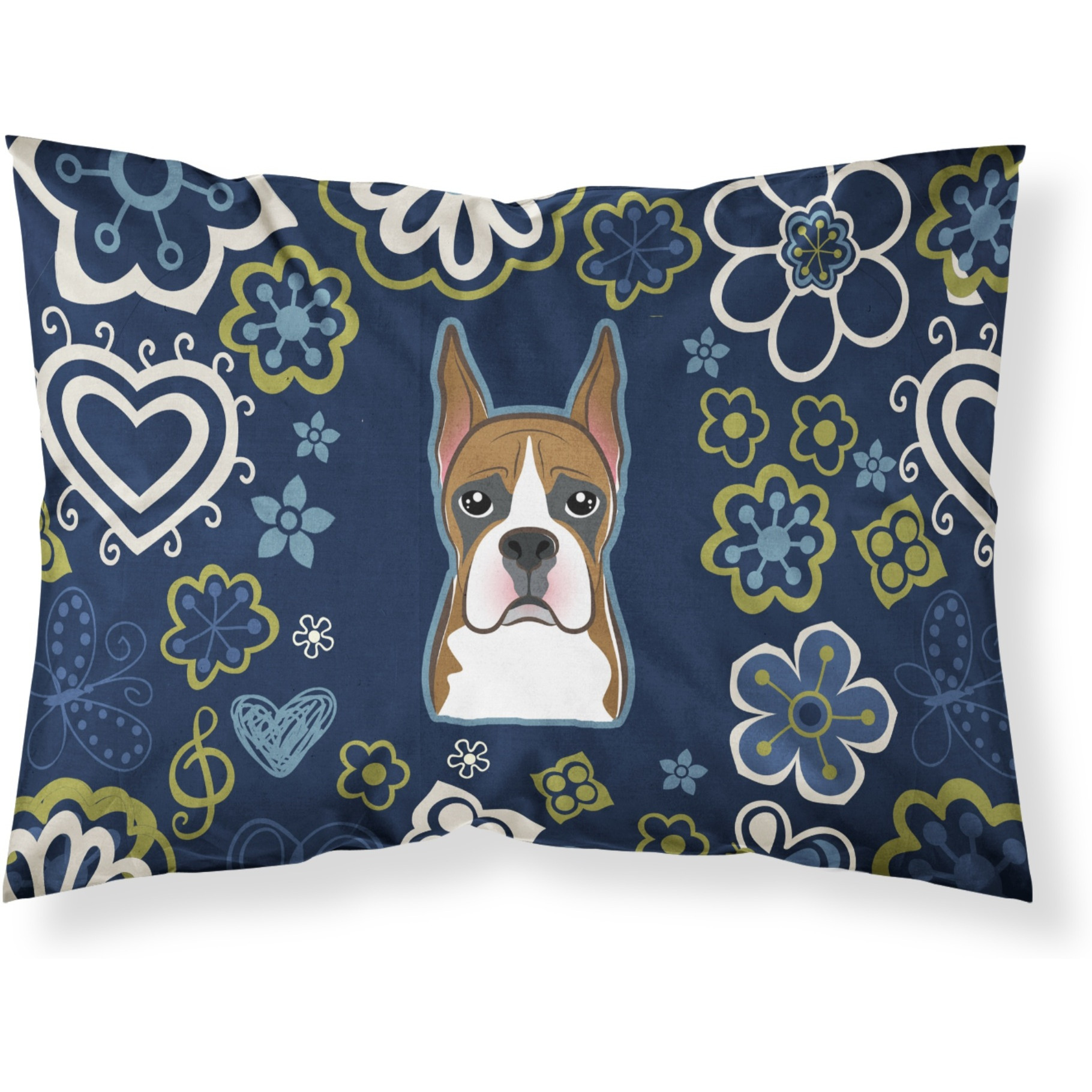 Blue Flowers Boxer Fabric Standard Pillowcase