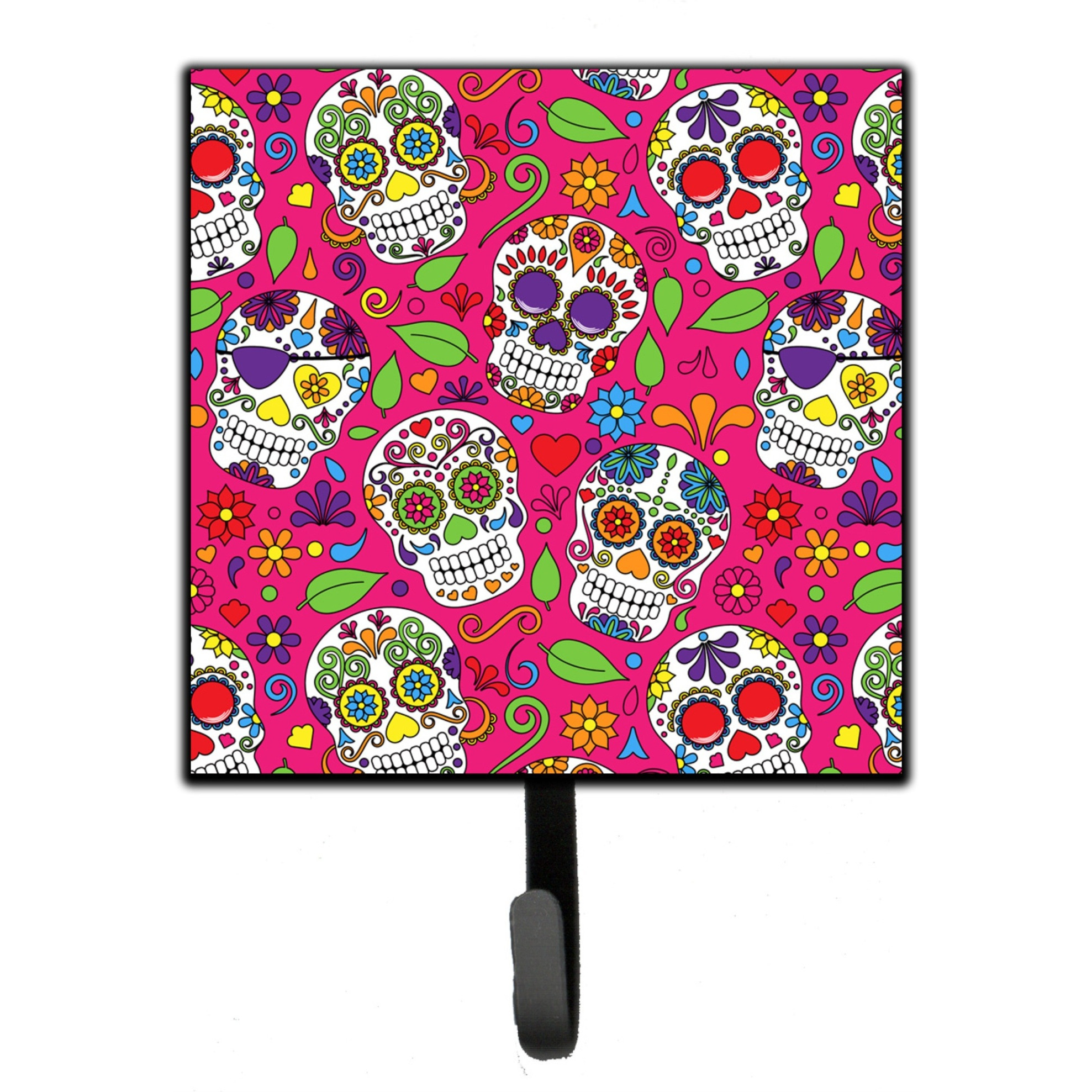 &quotCaroline's Treasures Day of the Dead Pink Wall Hook, Small, Multicolor"